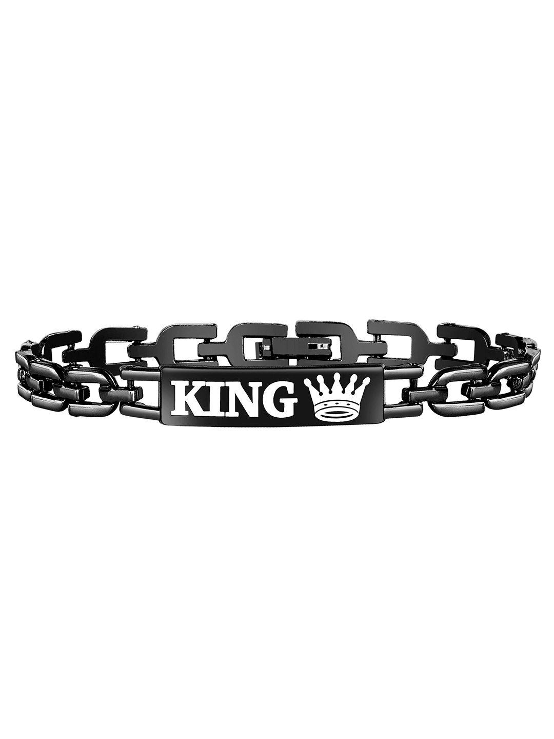 

Mikado Men Armlet Bracelet With Flodover Closure, Black