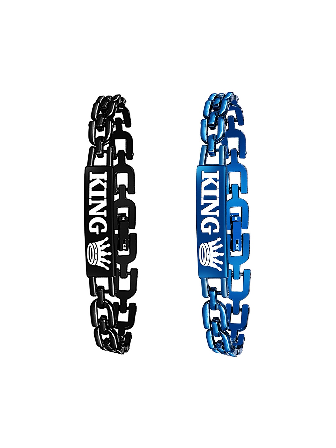 

Mikado Men Set Of 2 Link Bracelets, Blue