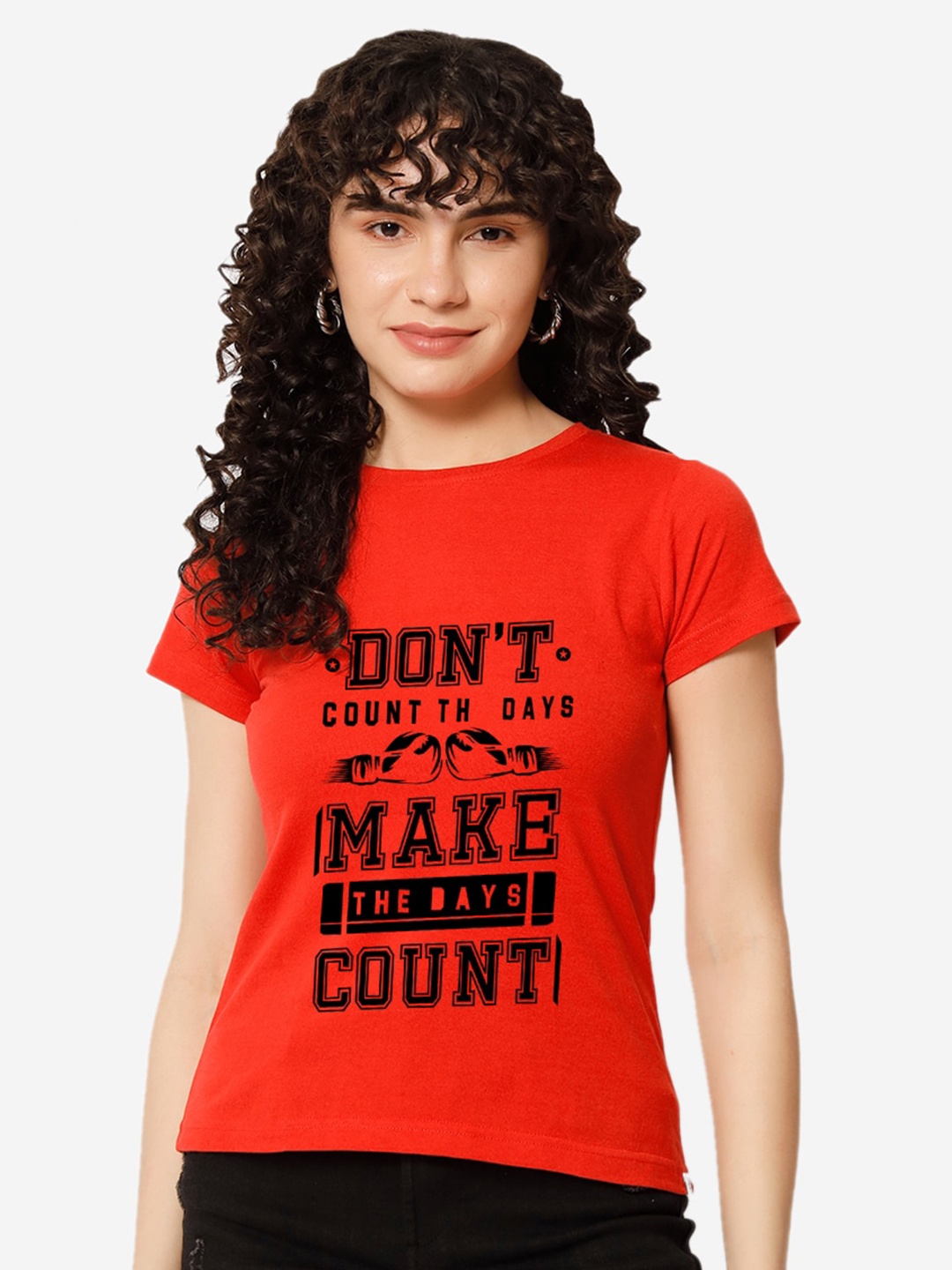 

XOXO Design Typography Printed Relaxed Fit Pure Cotton T-Shirt, Red