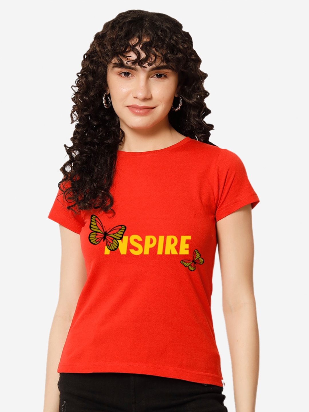 

XOXO Design Typography Printed Relaxed Fit Pure Cotton T-shirt, Red