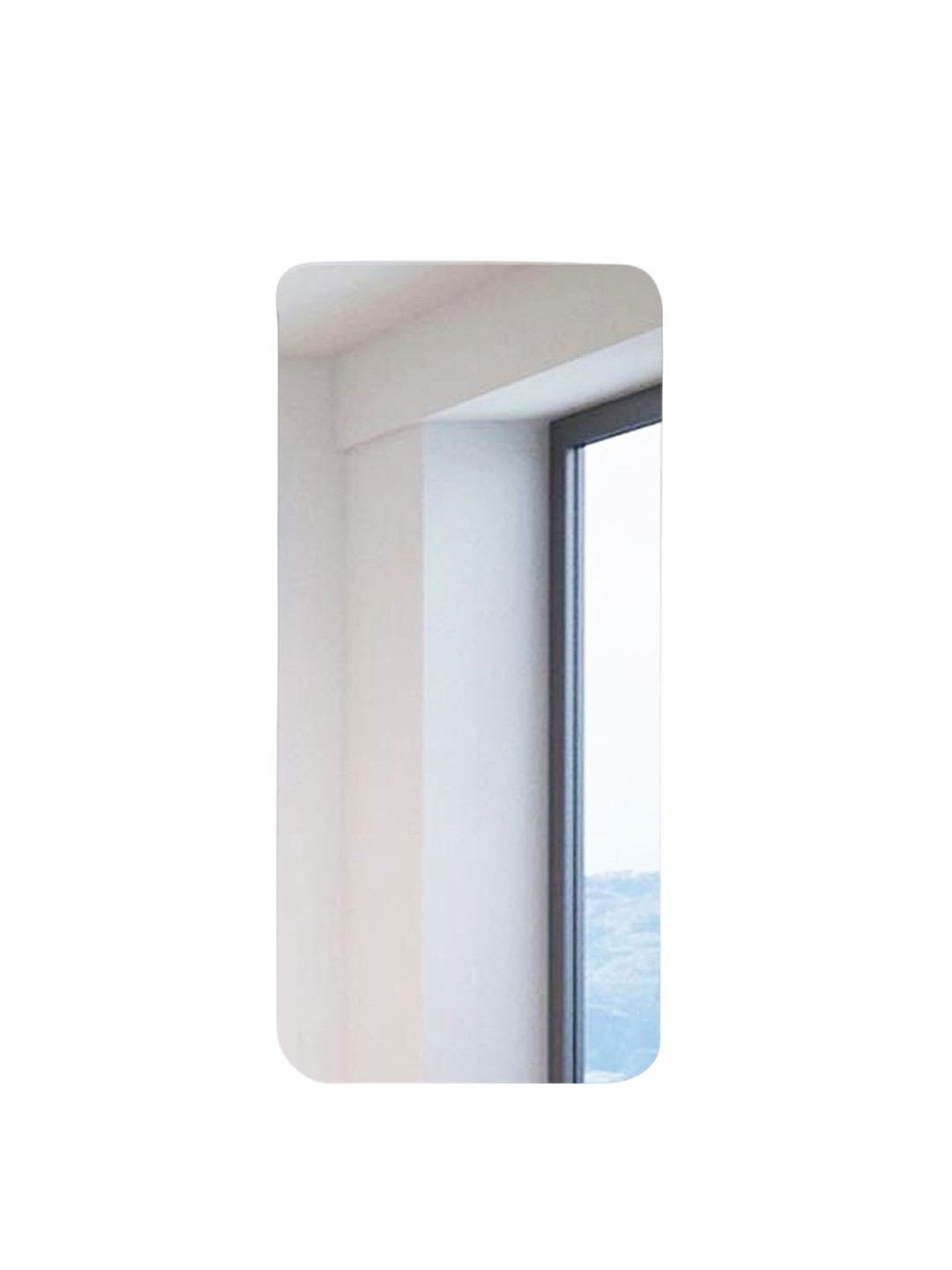 

Art Street Grey Glass Square Wall Mirror, Silver