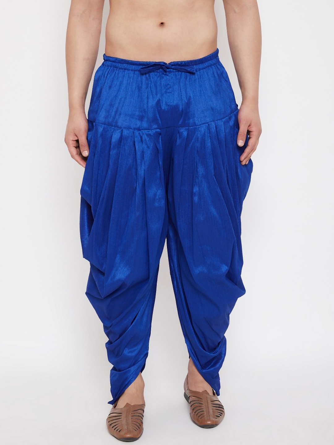 

VASTRAMAY Men Mid-Rise Relaxed-Fit Cowl Dhoti Pants, Blue