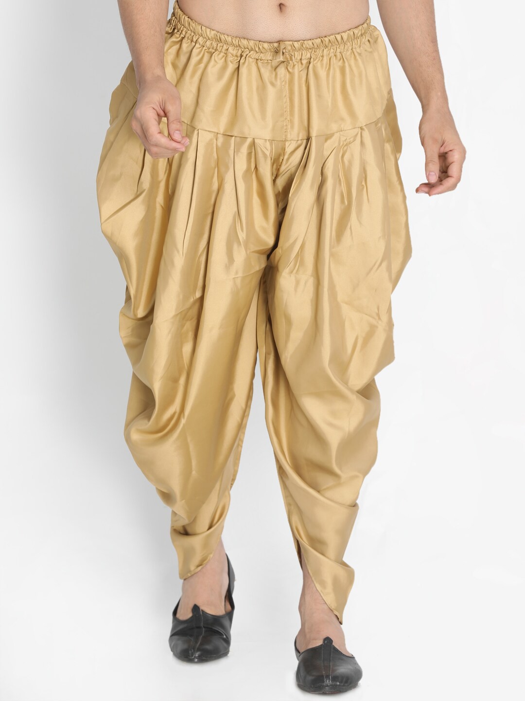 

VASTRAMAY Men Mid-Rise Relaxed-Fit Cotton Satin Cowl Dhoti Pants, Rose gold
