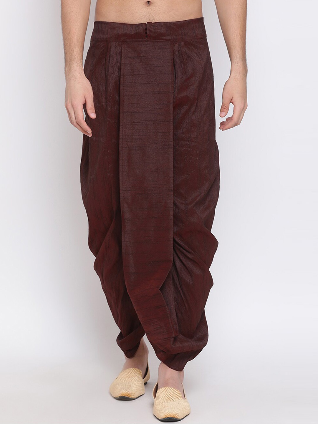 

VASTRAMAY By Vastramay Men Relaxed-Fit Ethnic Dhoti Pant, Burgundy