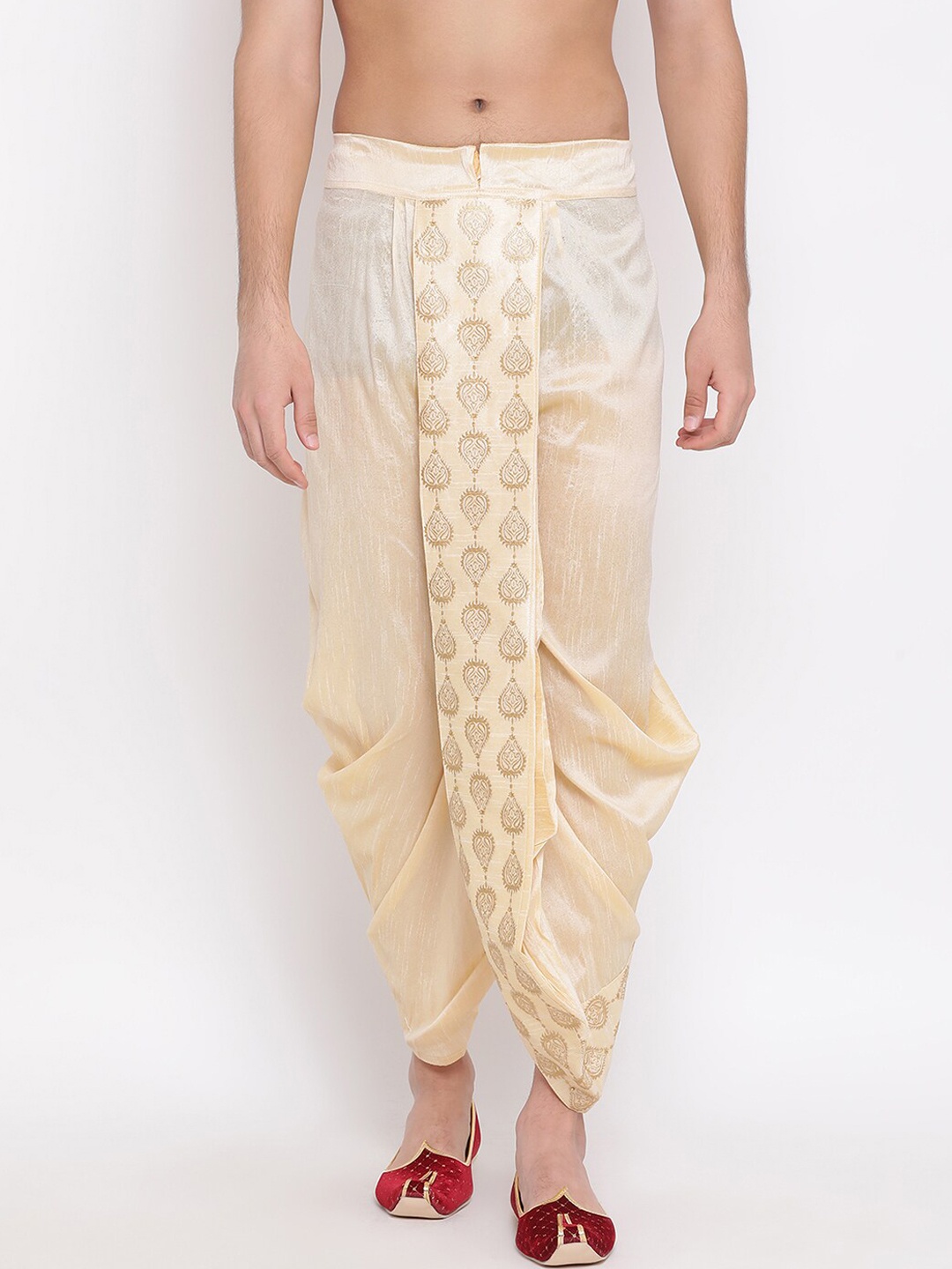 

VASTRAMAY By Vastramay Men Relaxed-Fit Embroidered Ethnic Dhoti Pant, Gold