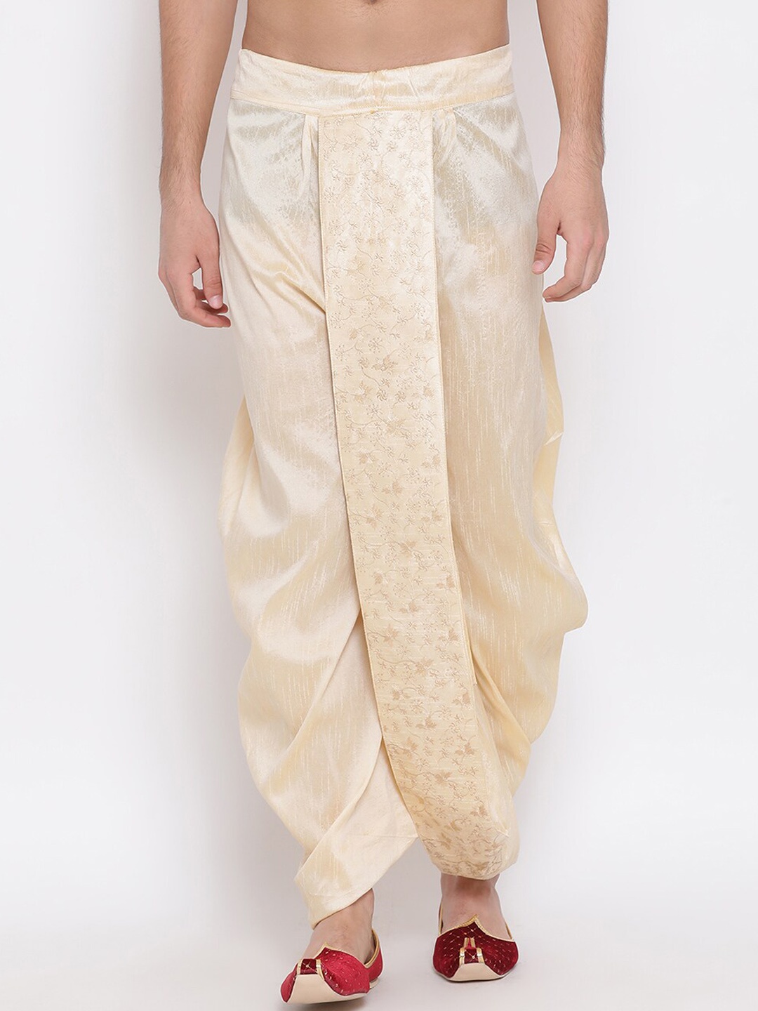 

VASTRAMAY By Vastramay Men Relaxed-Fit Embroidered Ethnic Dhoti Pant, Gold