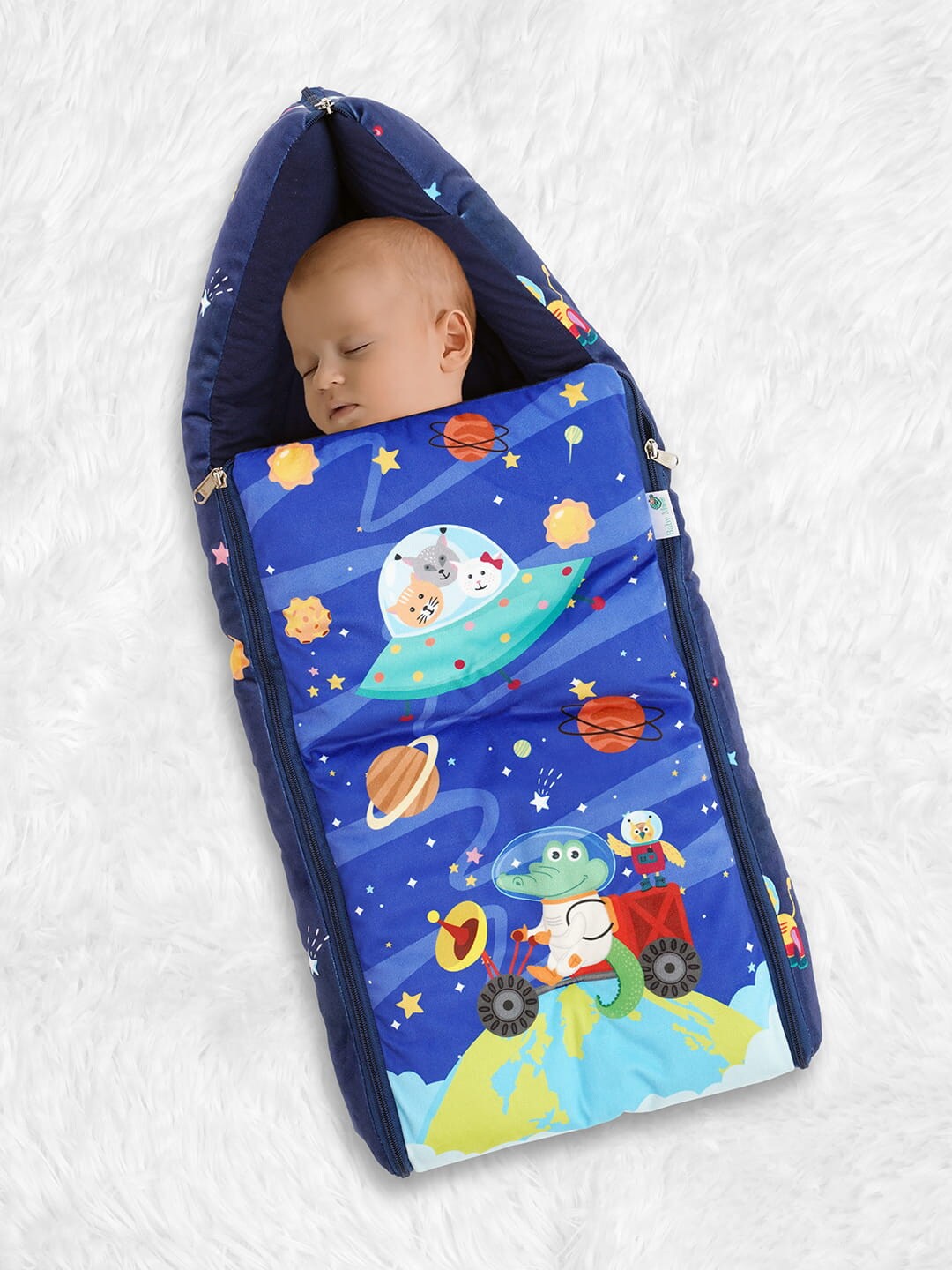 

Baby Moo Kids Printed Sleeping Bag, Blue