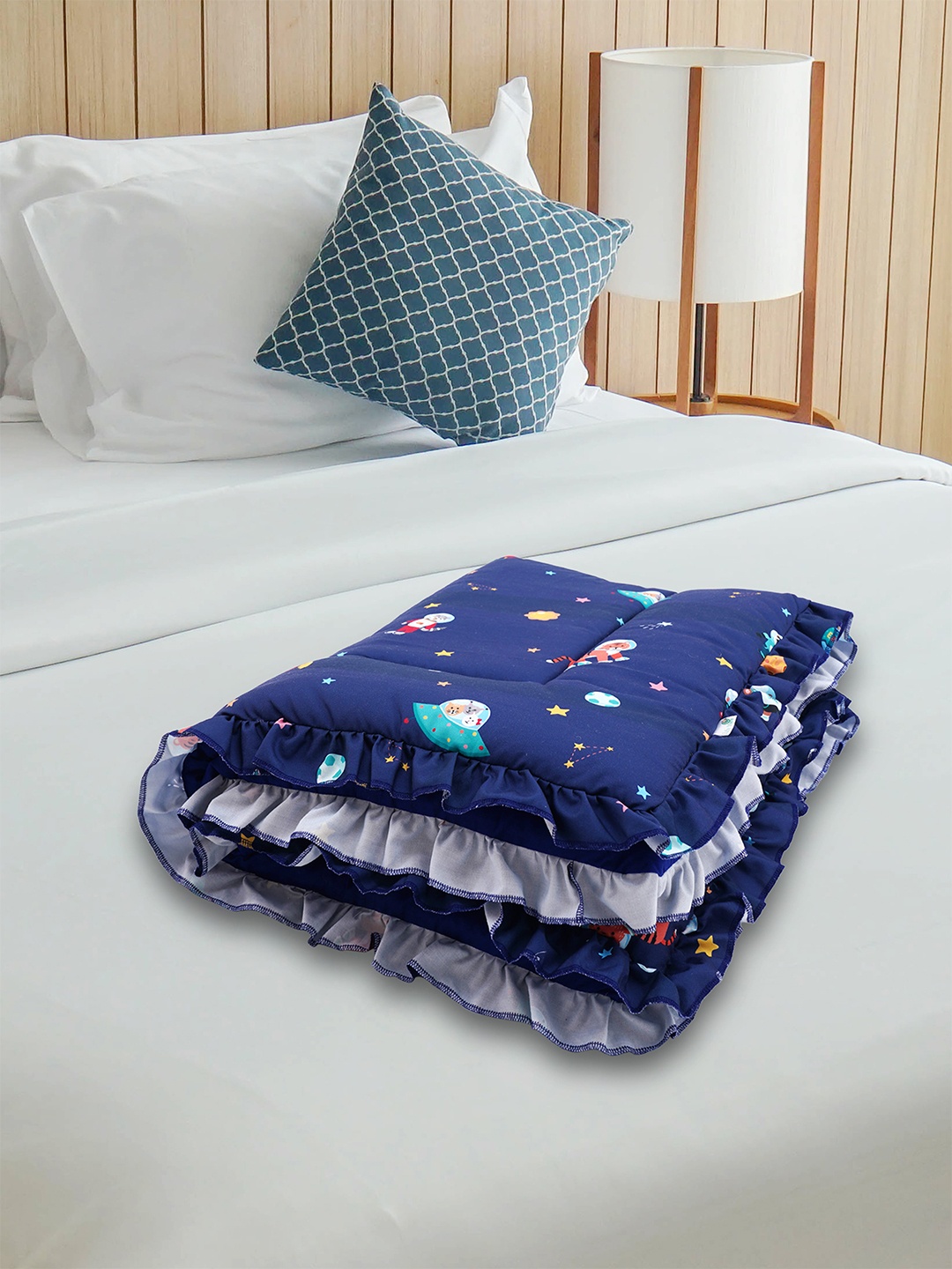 

Baby Moo Blue Mild Winter 210 GSM Pure Cotton Single Bed Blanket