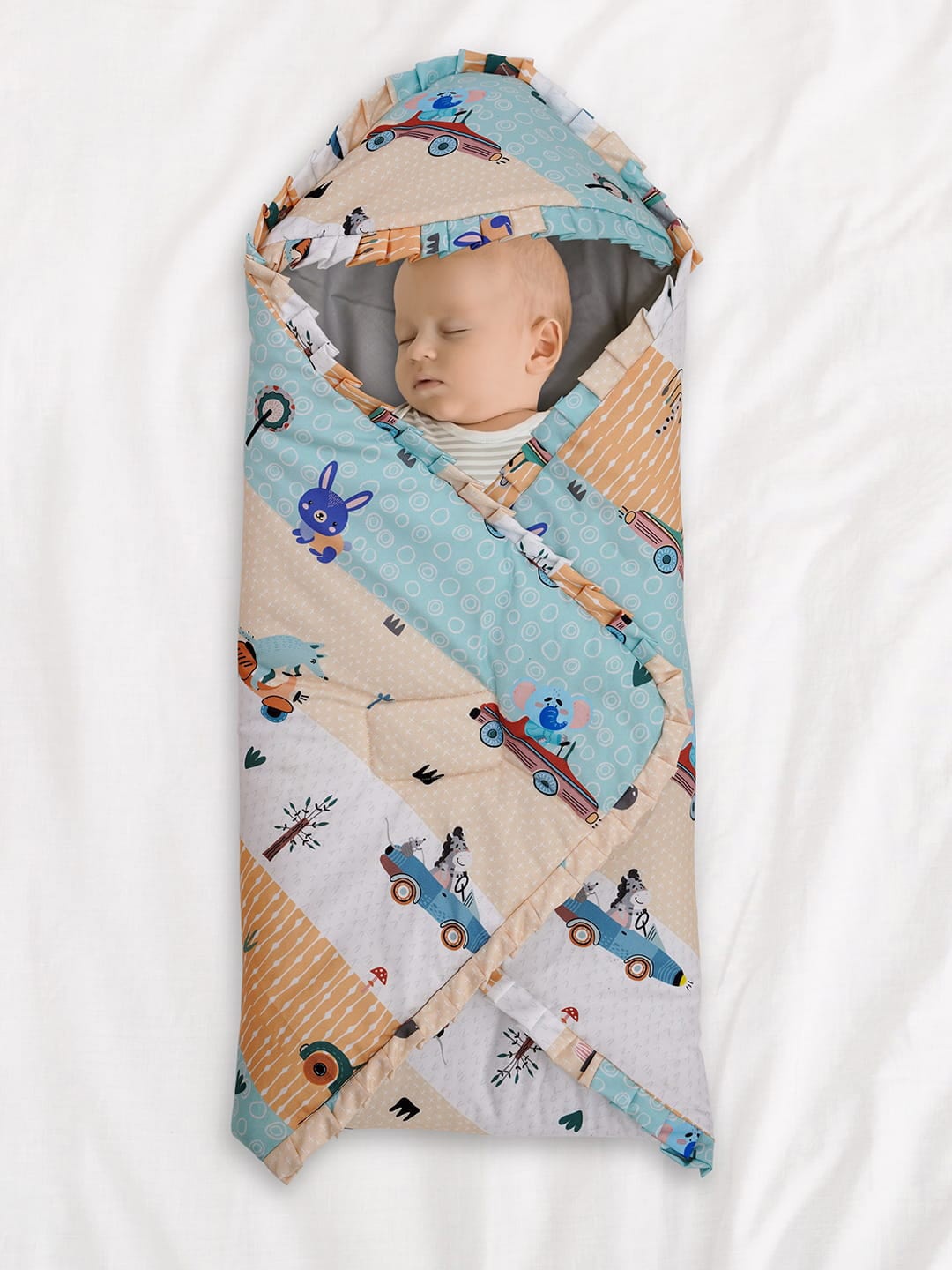 

Baby Moo Infant Kids Unicorn Premium Quilted Hood Wrapper, Yellow