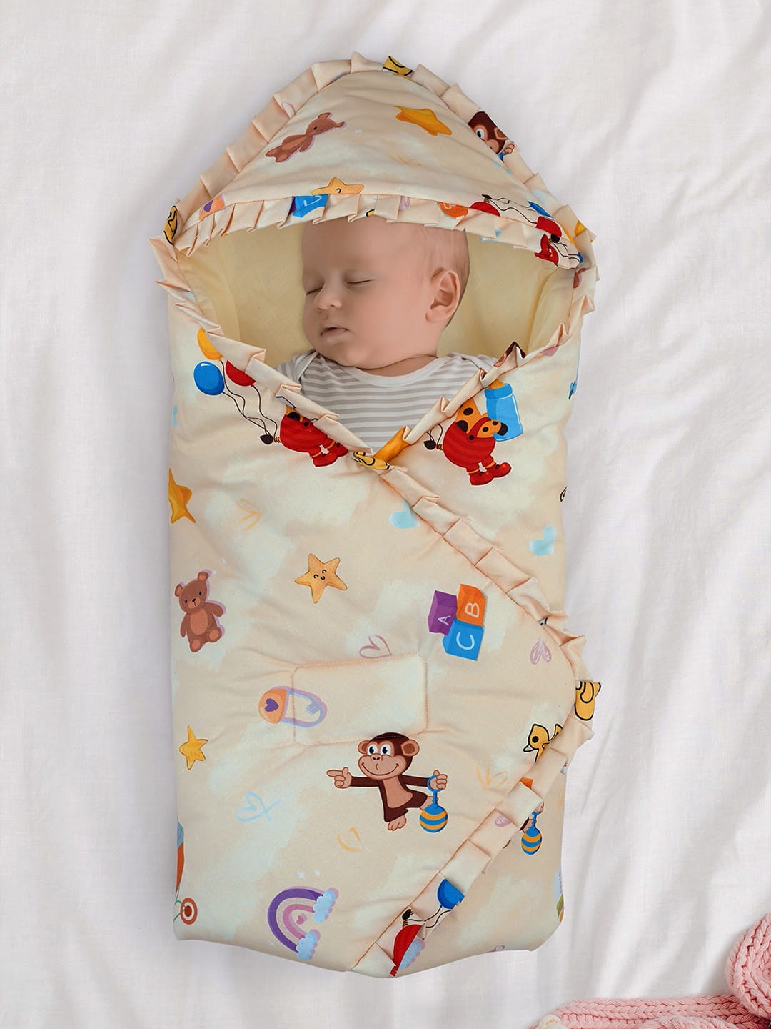 Baby Moo Kids Quilted Hood Wrapper, Yellow