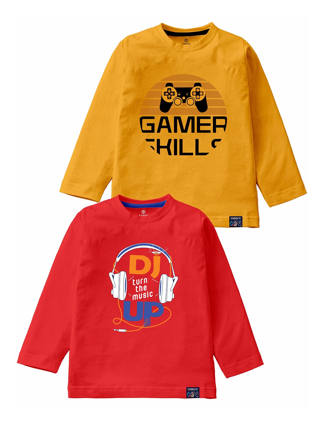 

CODEZ Boys Pack Of 2 Typography Printed Cotton T-Shirt, Red