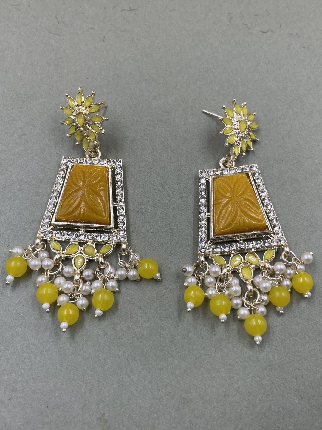 

Rhymee Gold-Plated Contemporary Drop Earrings