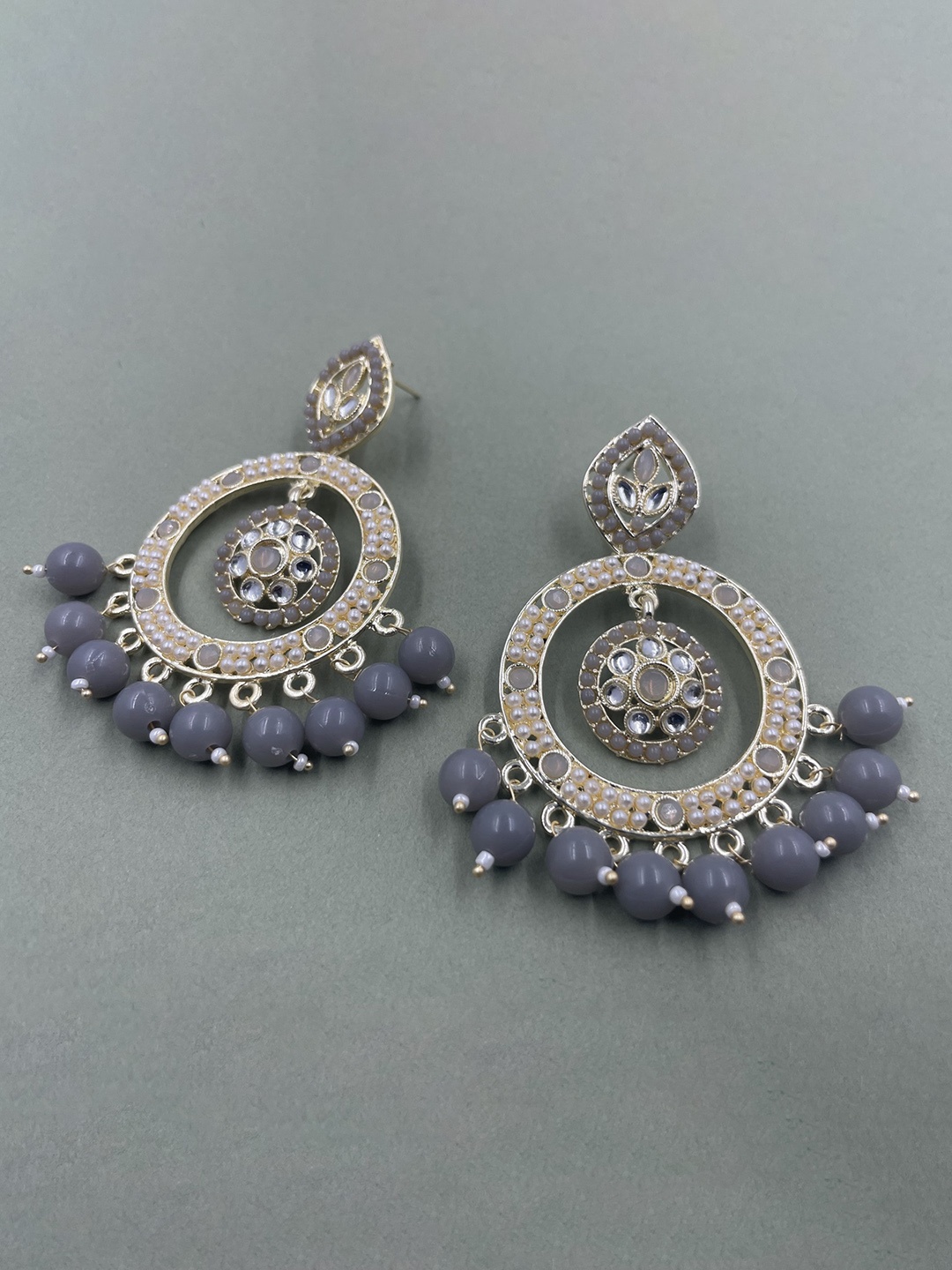 

Rhymee Gold-Plated Floral Chandbali Earrings