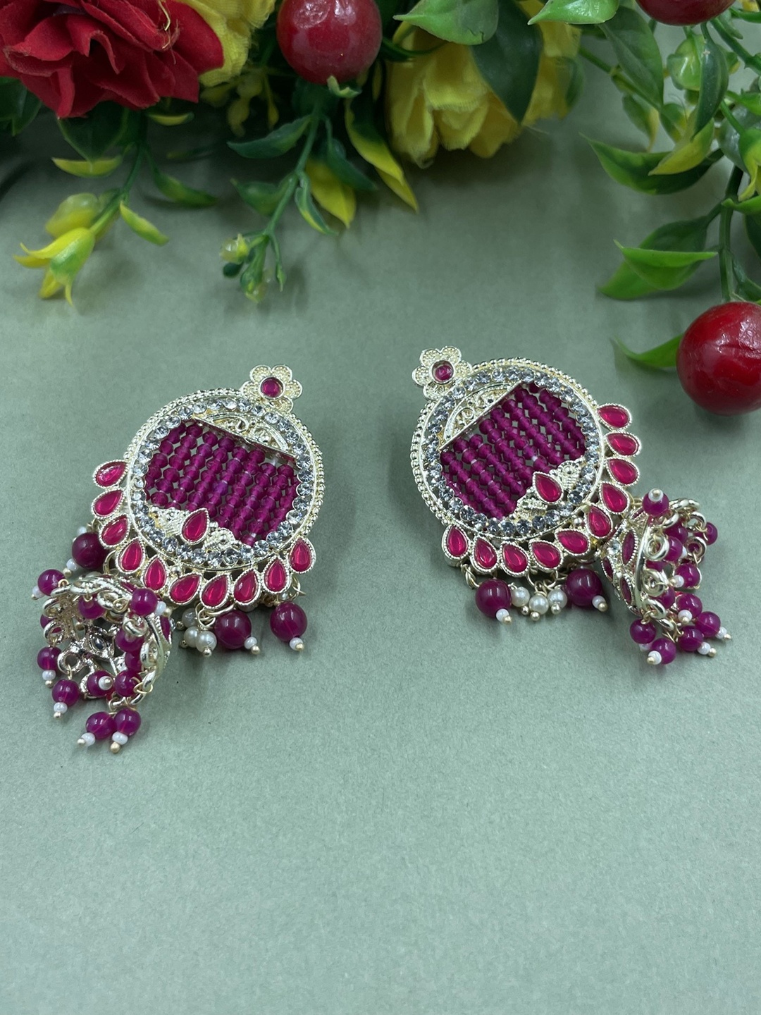 

Rhymee Gold-Plated Floral Jhumkas Earrings