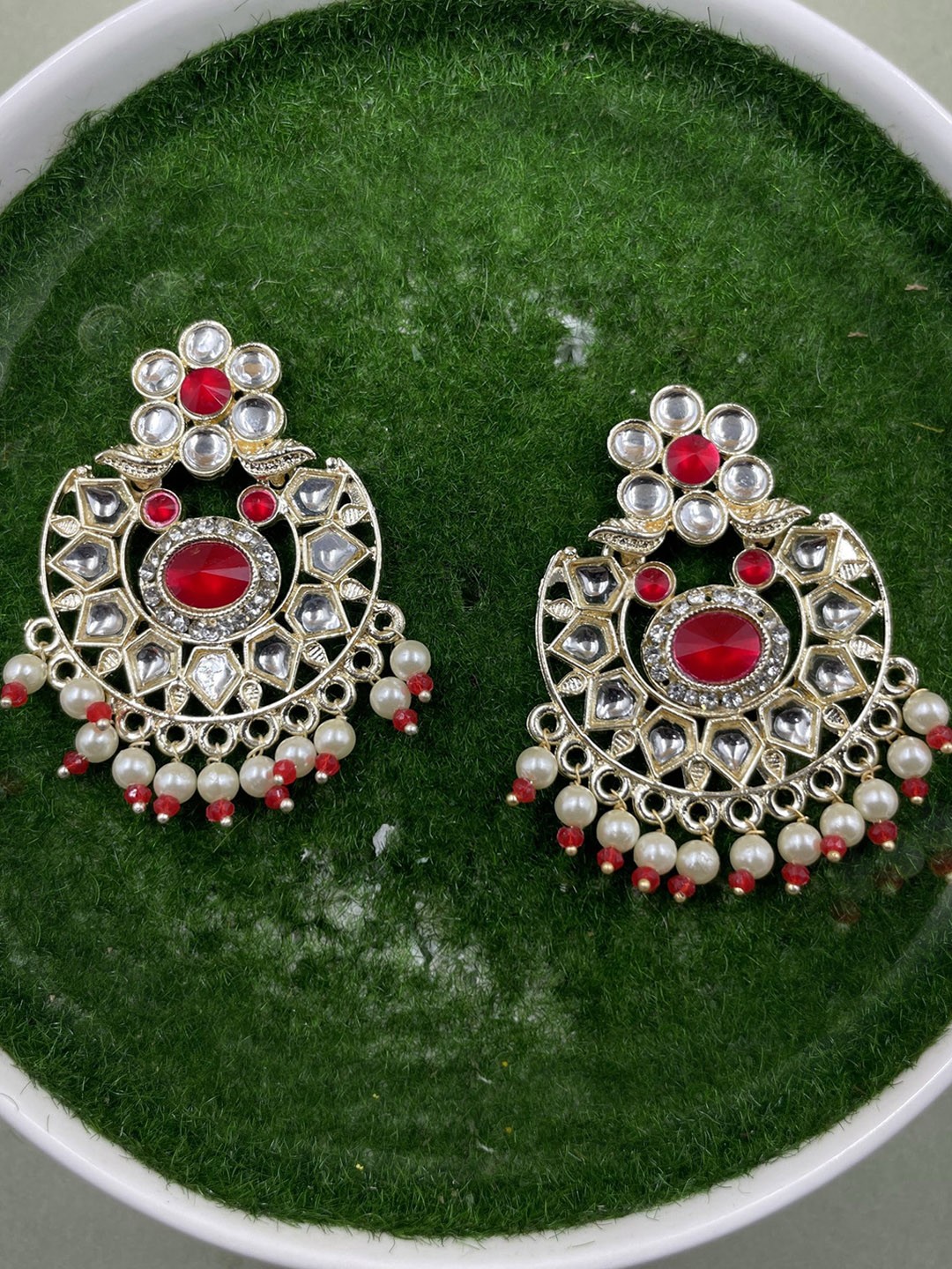 

Rhymee Gold-Plated Floral Chandbalis Earrings