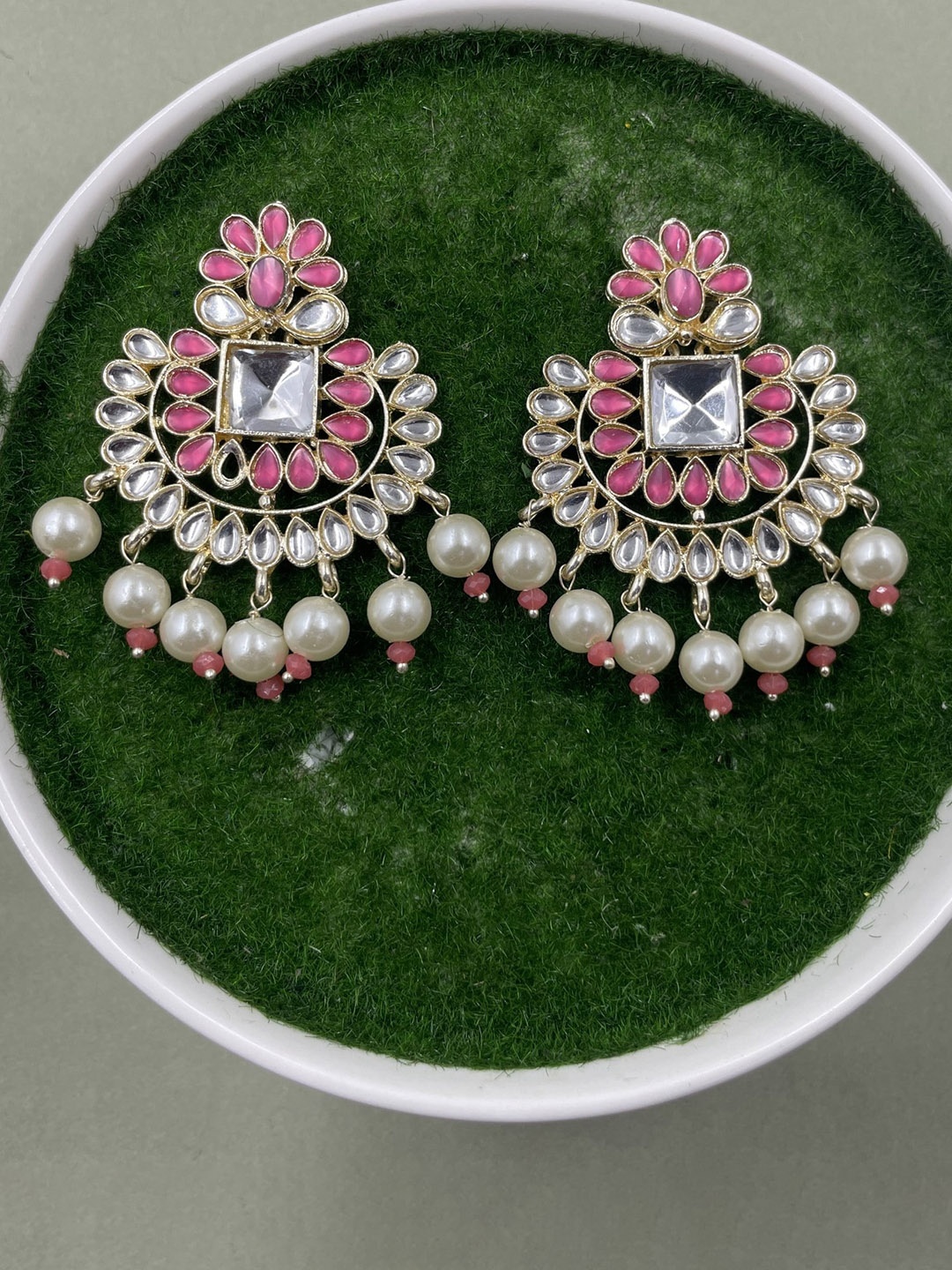 

Rhymee Gold-Plated Floral Chandbalis Earrings