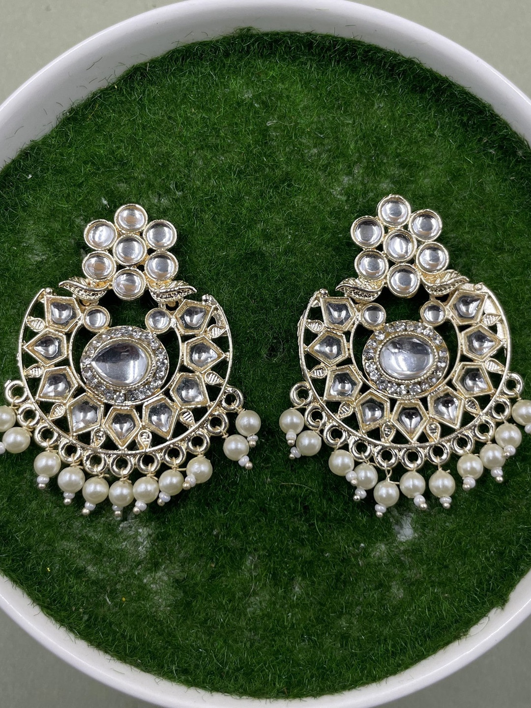 

Rhymee Gold-Plated Floral Chandbalis Earrings