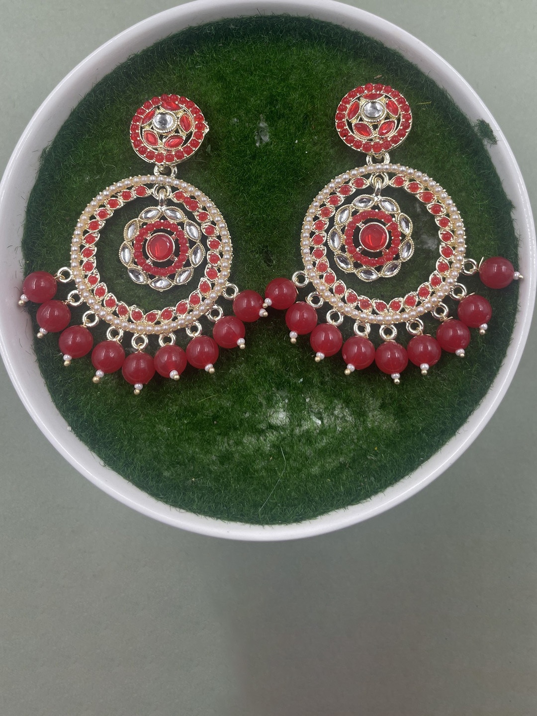 

Rhymee Gold-Plated Floral Pearls Studded Drop Earrings