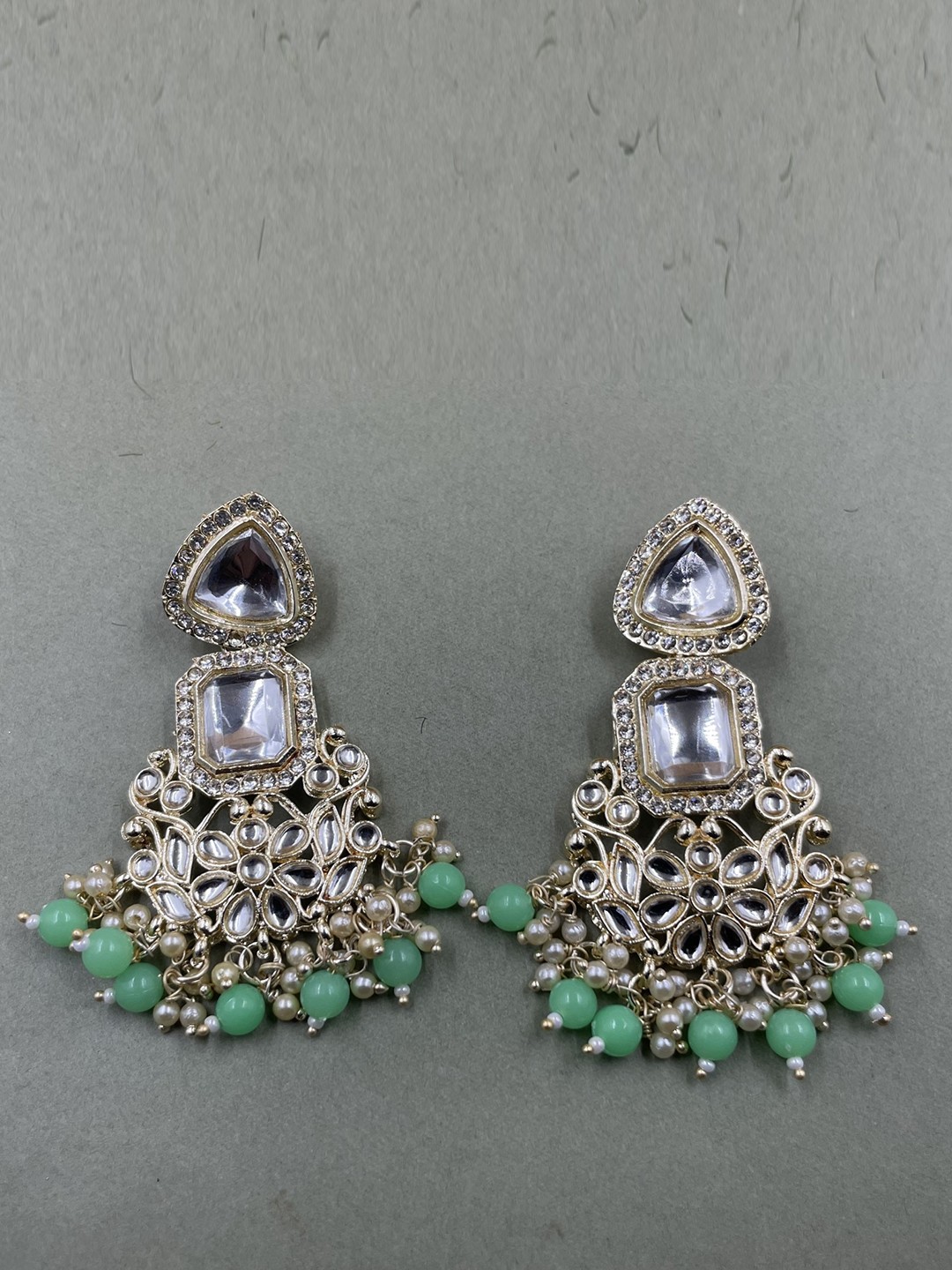 

Rhymee Gold-Plated Floral Kundan Studded Drop Earrings