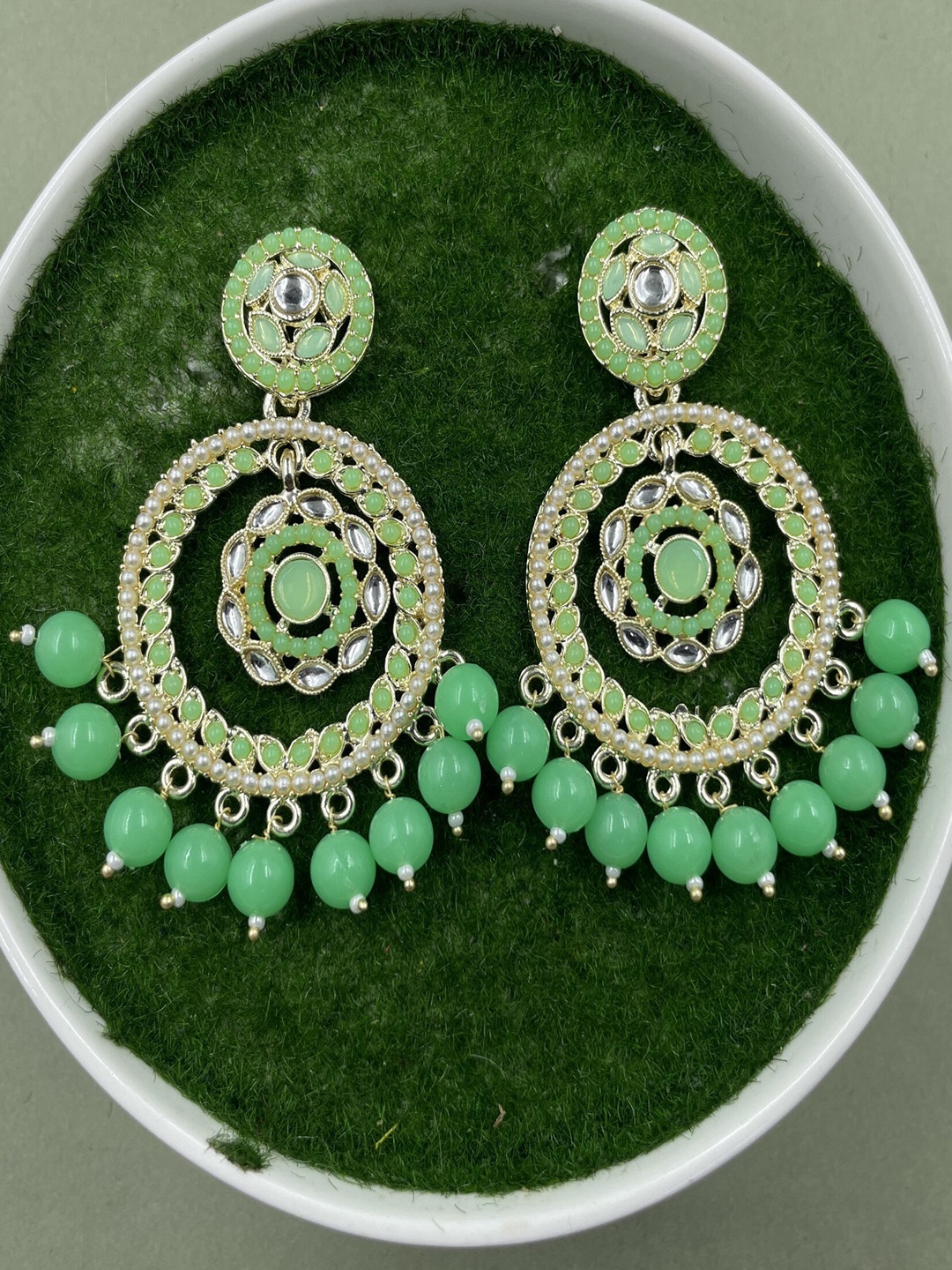 

Rhymee Gold-Plated Floral Pearls Studded Drop Earrings