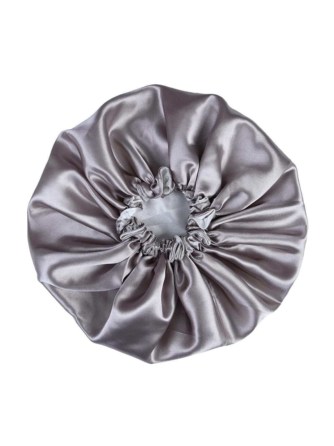 

LYTIX Women Satin Silk Hair Bonnet Double Layered Sleeping Cap, Silver