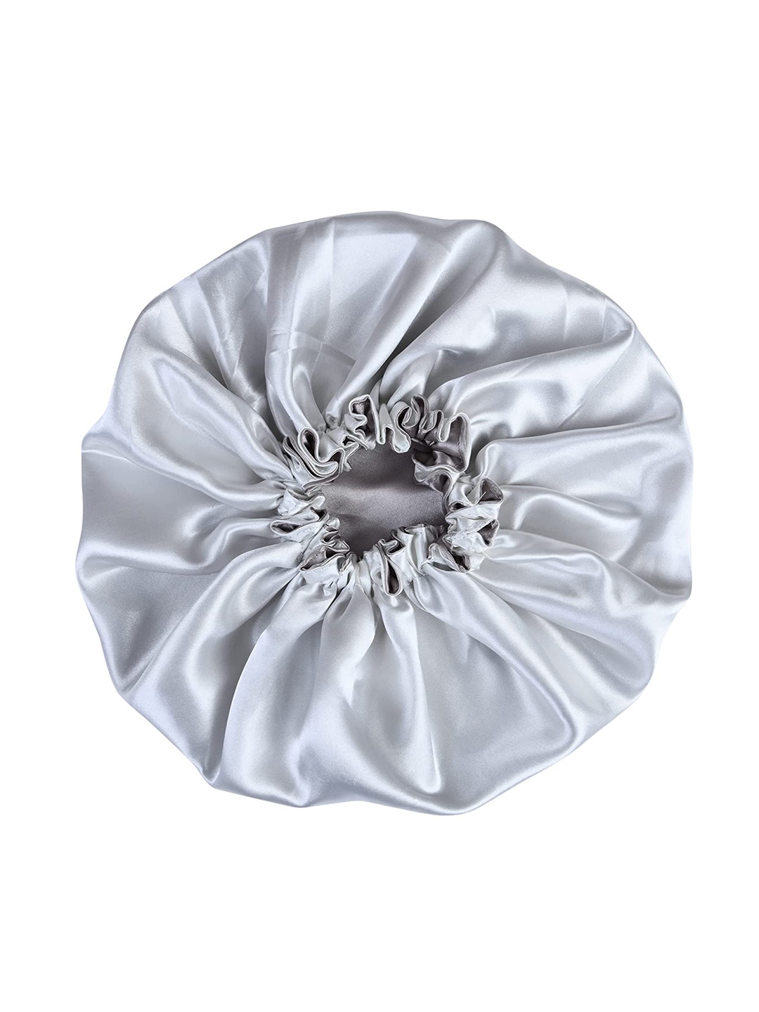 

LYTIX Women Satin Silk Hair Bonnet Double Layered Sleeping Cap, White