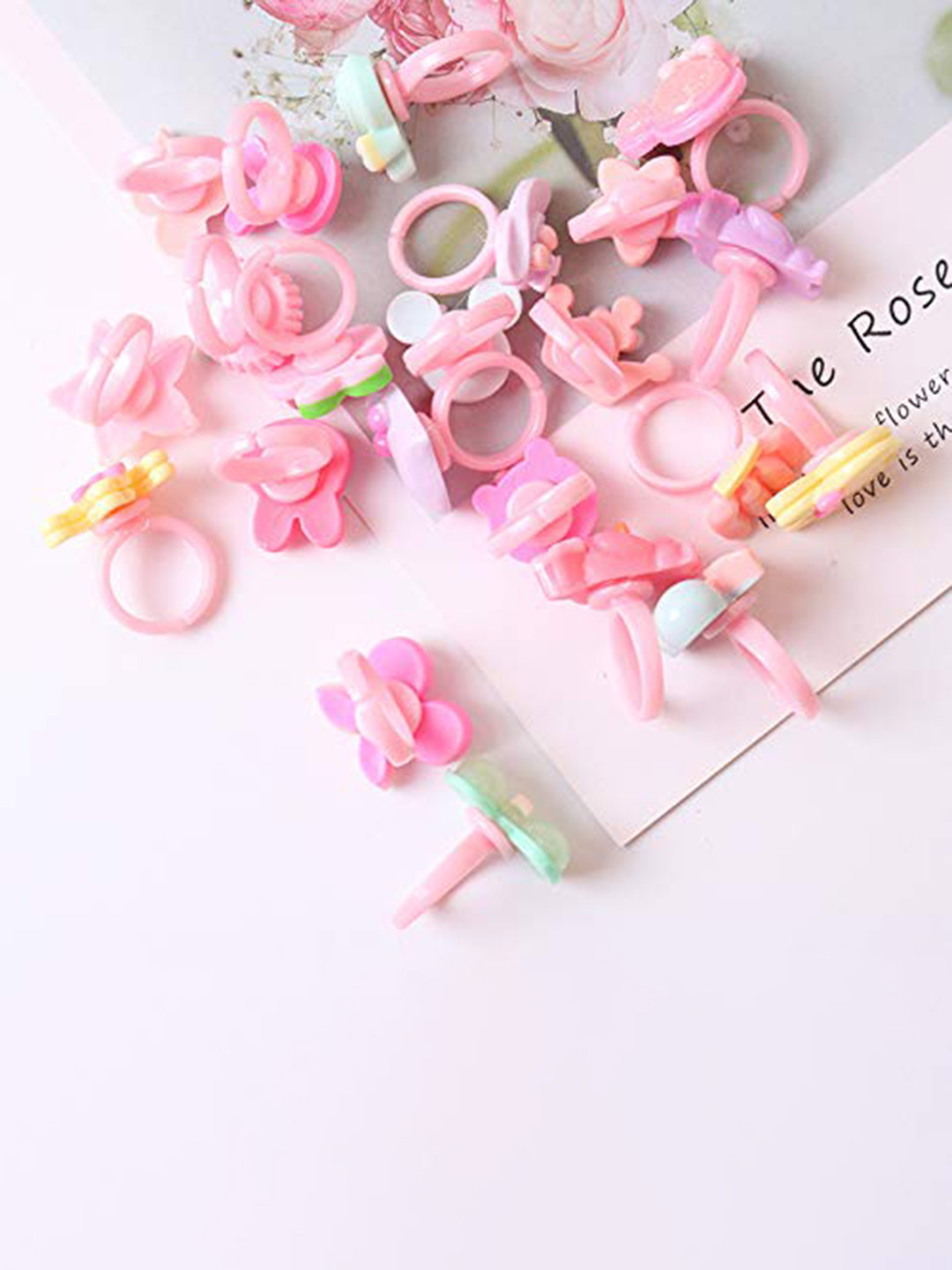 

LYTIX Girls Set Of 36 Pink & Green Beaded Hair Accessory Set