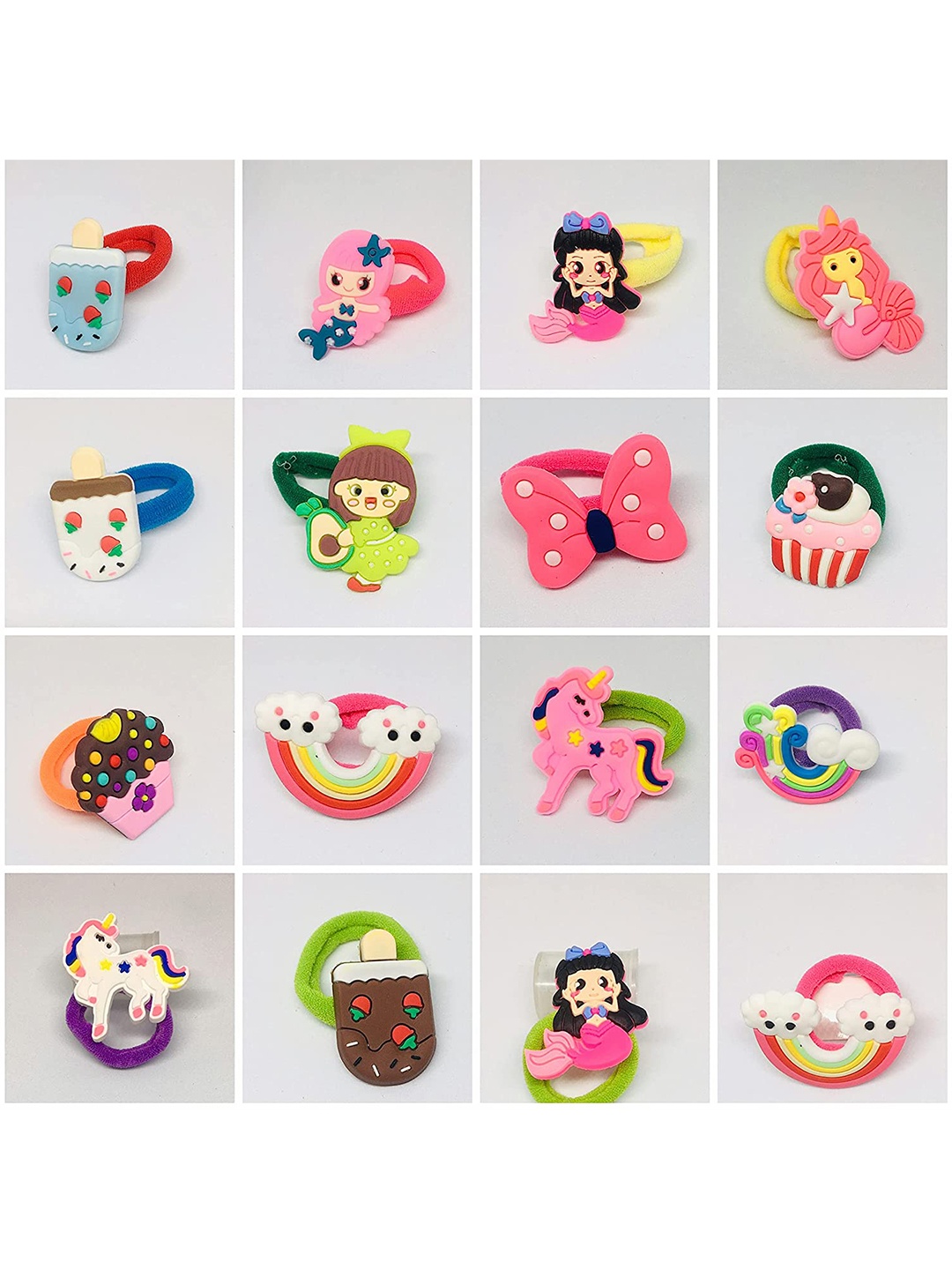 

LYTIX Girls 30Pcs Cartoon Characters Hair Accessory Set, Pink