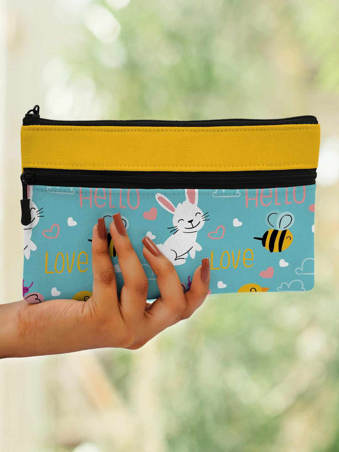 

Crazy Corner Printed Canvas Travel Pouch, Yellow