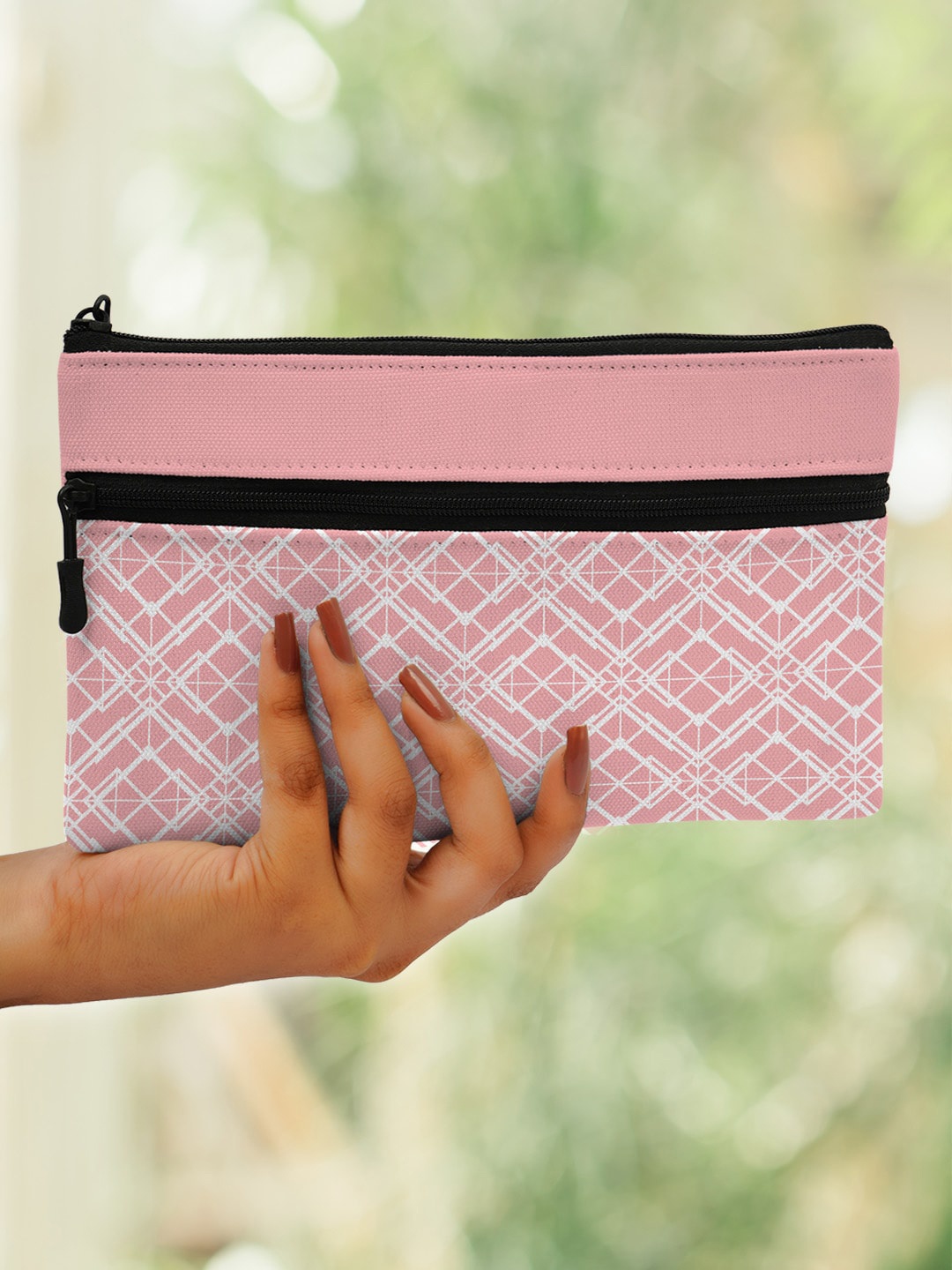 

Crazy Corner Printed Travel Pouch, Pink