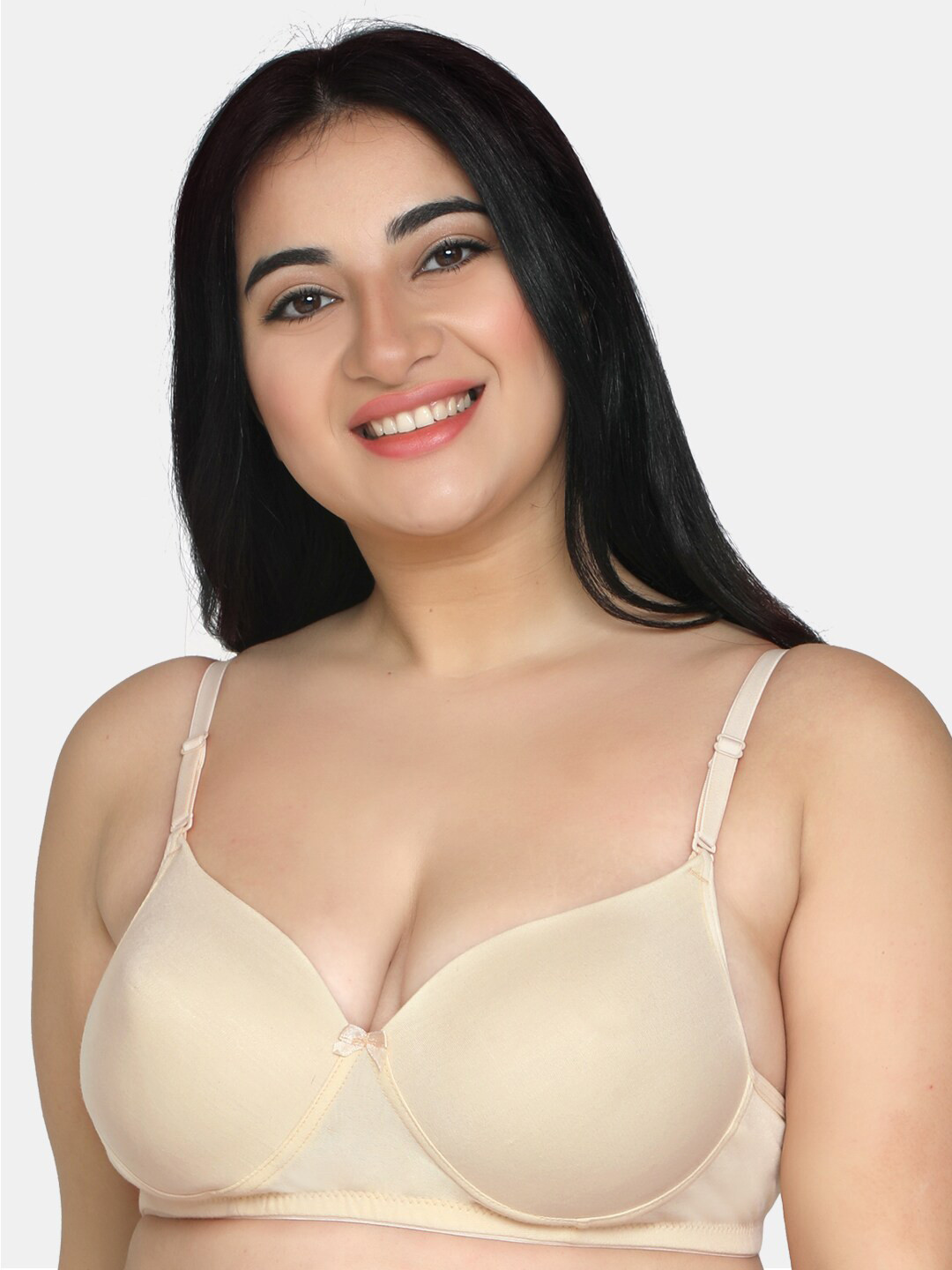 

MAROON Cotton Heavily Padded All Day Comfort Full Coverage Seamless T-shirt Bra, Nude