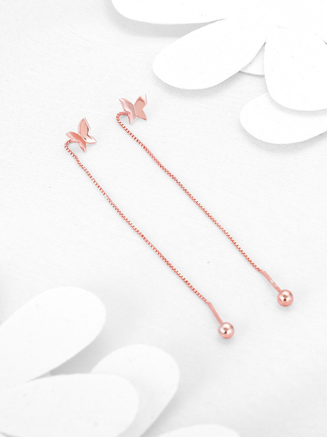 

GIVA 925 Sterling Silver Rose Gold Plated Butterfly Drop Earrings