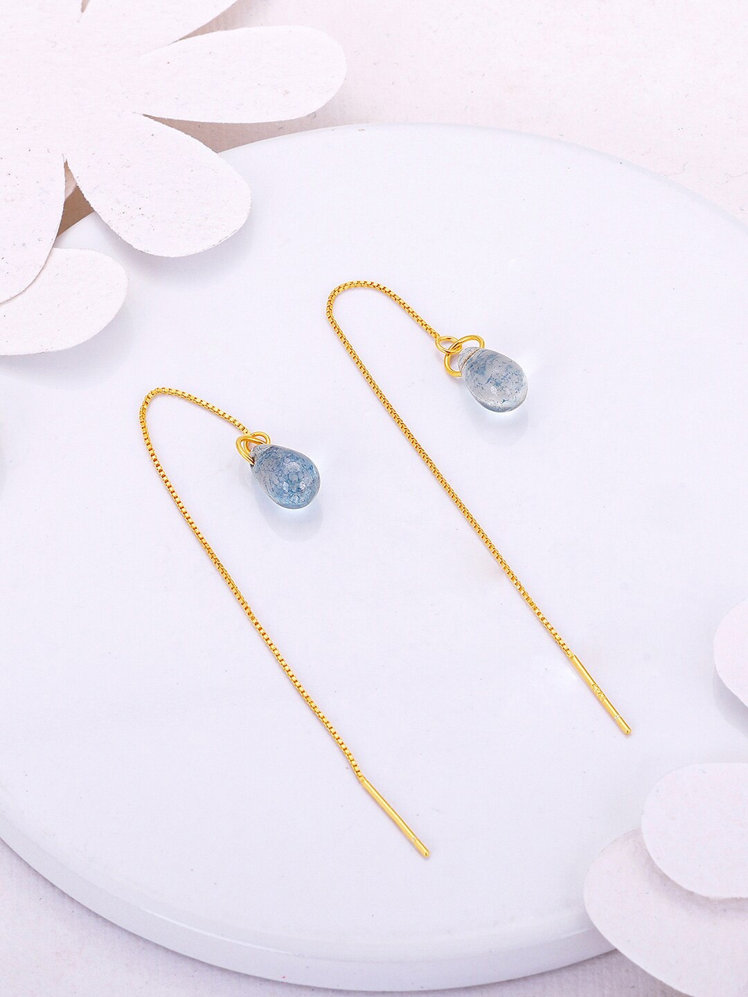 

GIVA Gold-Plated Contemporary Drop Earrings