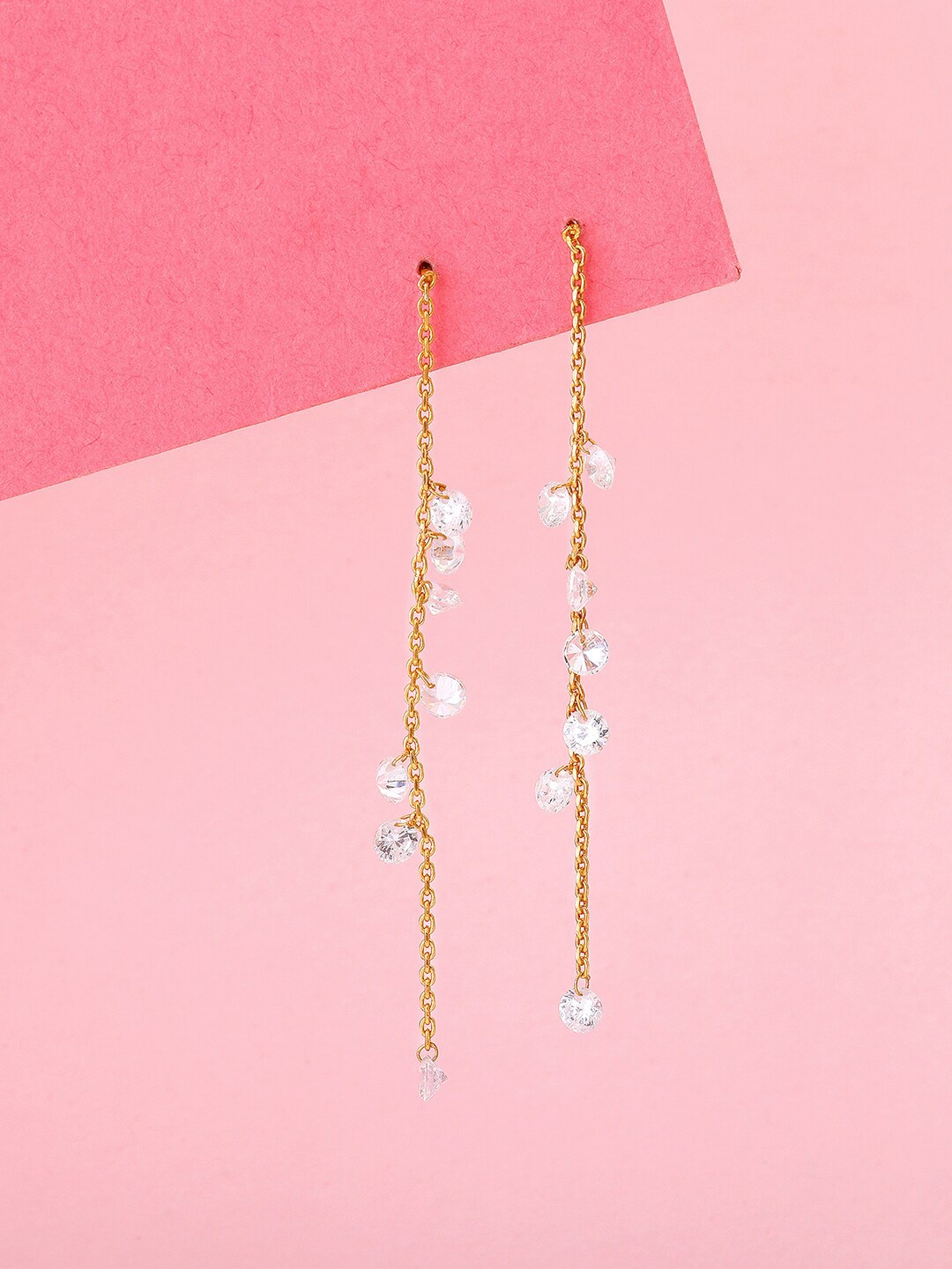 

GIVA 925 Sterling Silver Gold-Plated Contemporary Zircon Drop Earrings