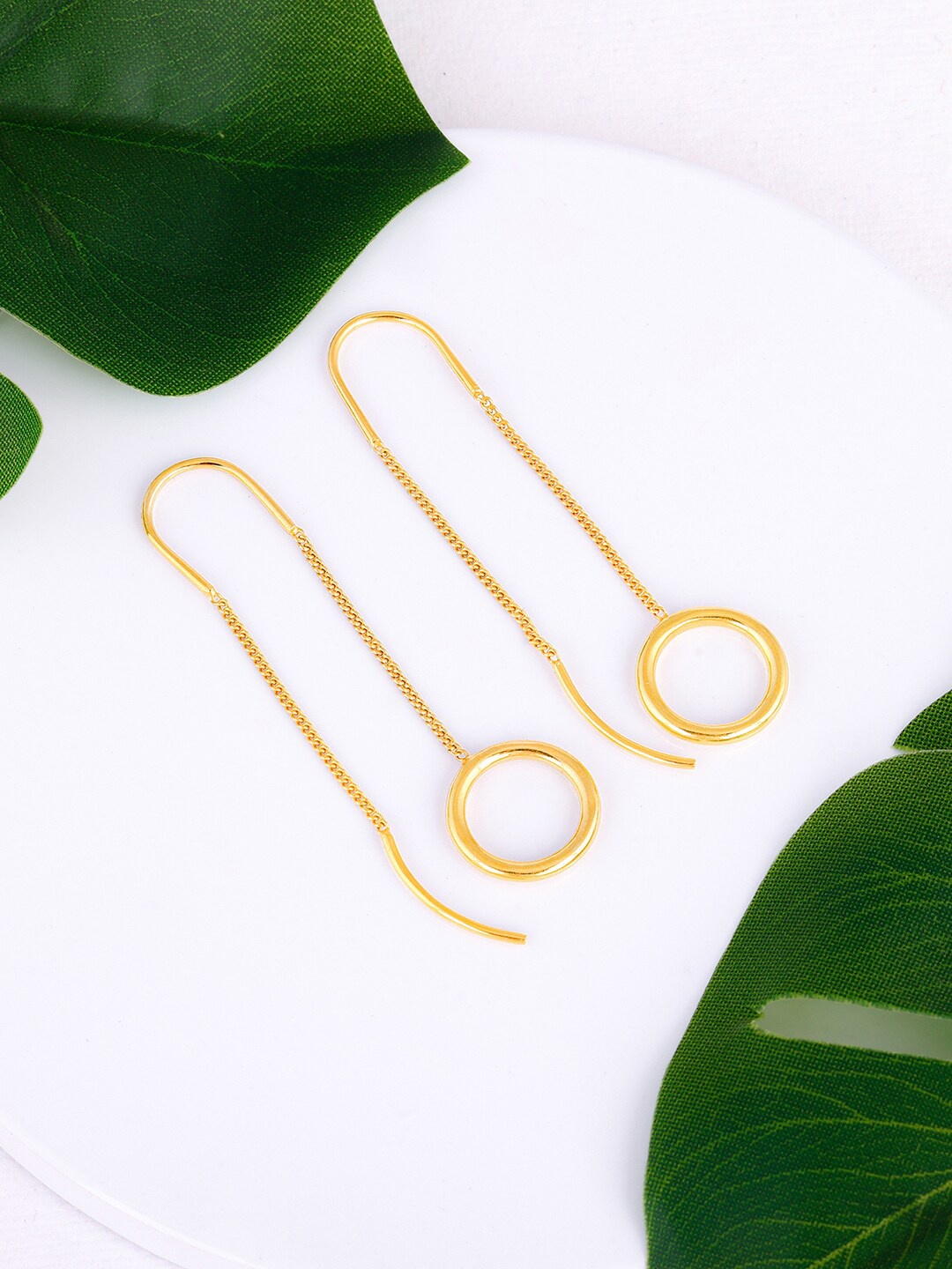 

GIVA Gold-Plated Contemporary Drop Earrings