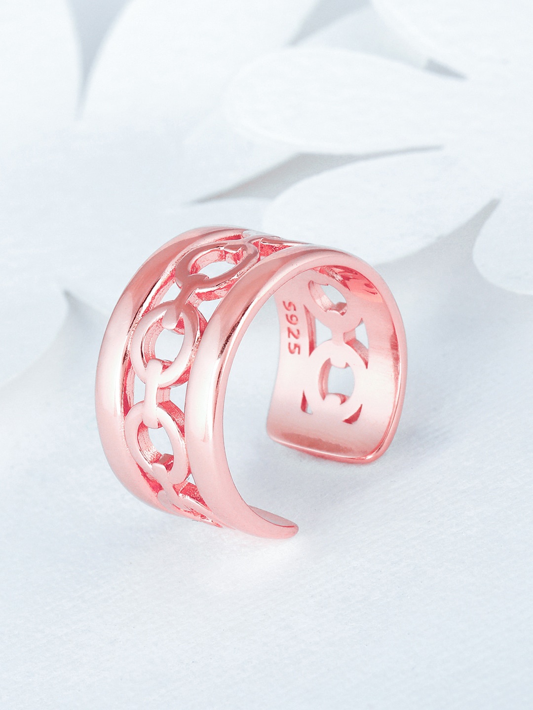 

GIVA 925 Sterling Silver Rose Gold-Plated Adjustable Finger Ring