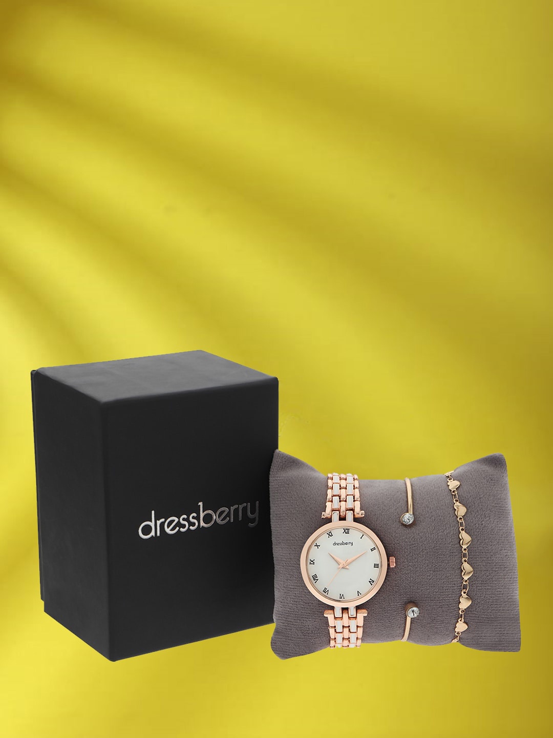 

DressBerry Set Of 3 Rose Gold-Toned Dial & Rose Gold Toned Analogue Watch DBWJ Set-02