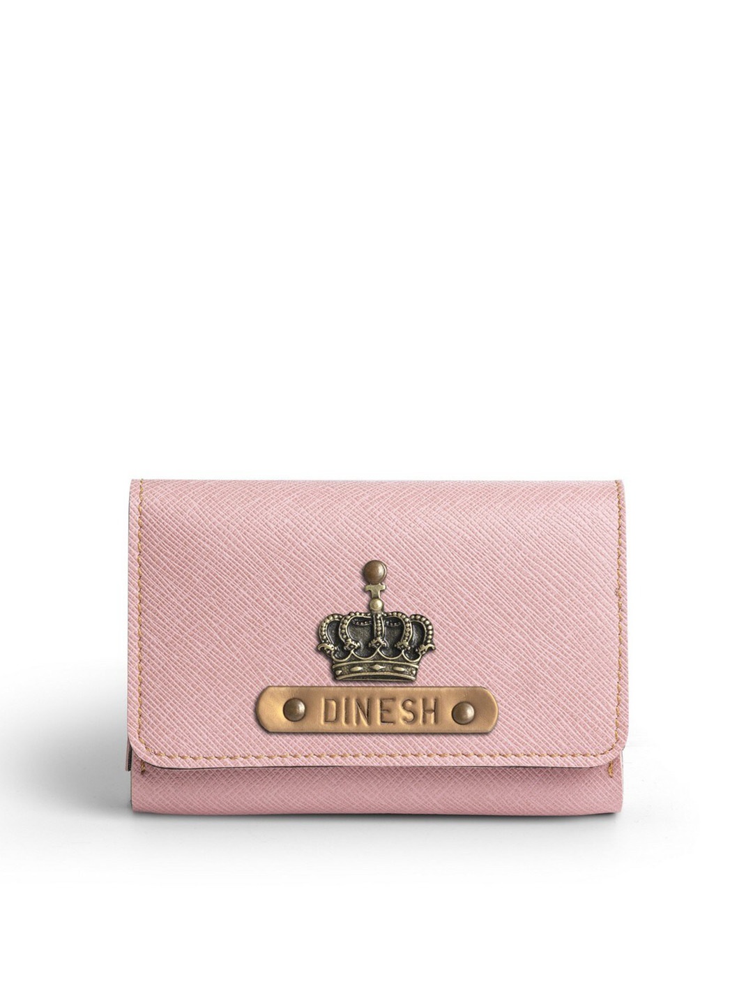 

THE MESSY CORNER Textured Card Holder Wallet, Pink