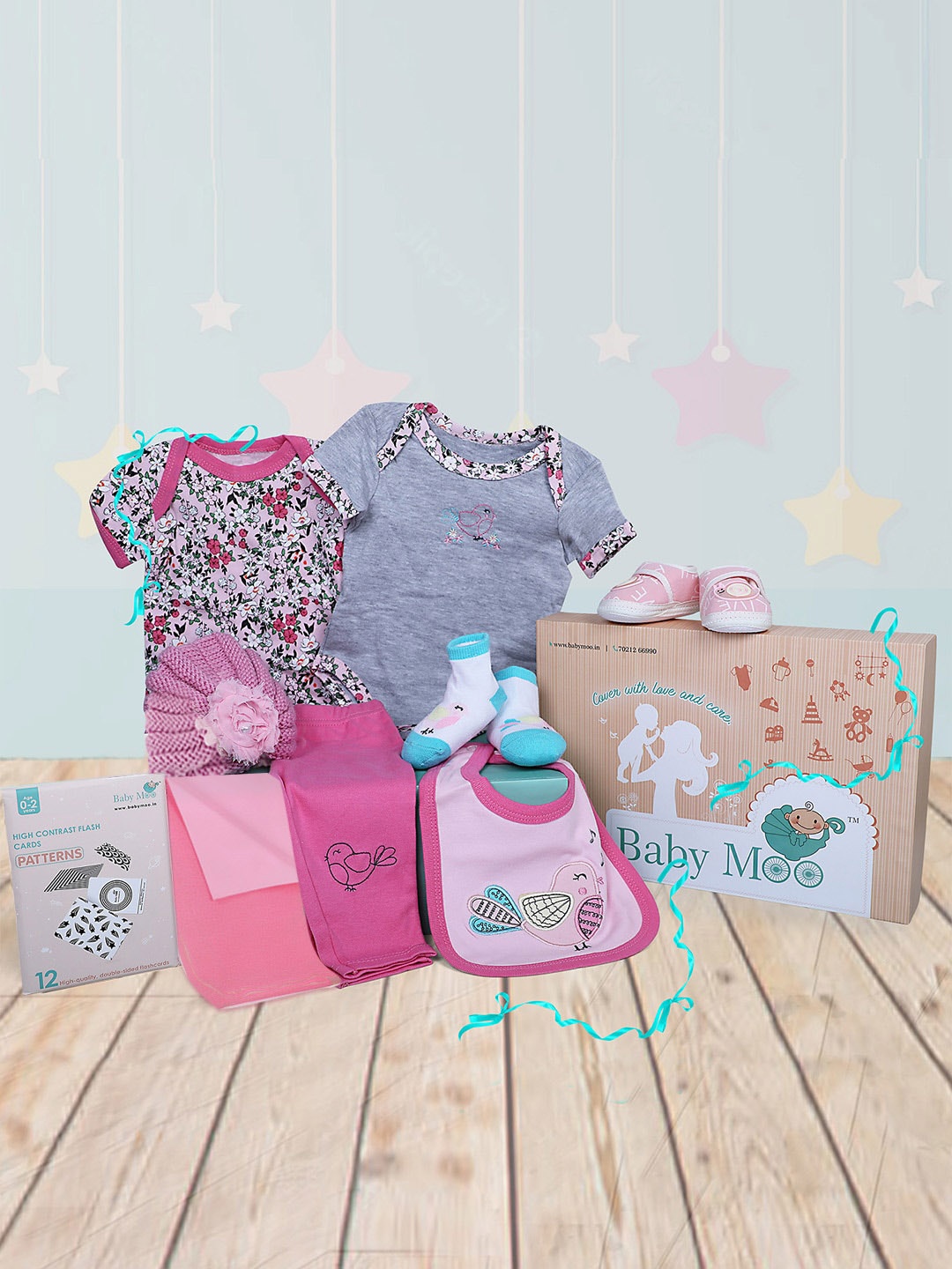 

Baby Moo Infants Pack Of 10 Baby Apparel Gift Set, Pink