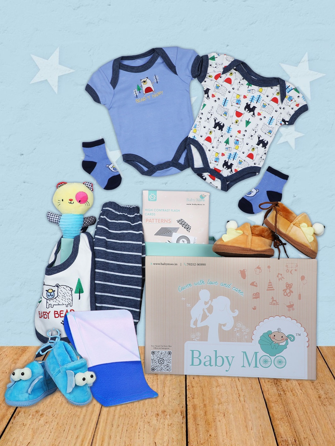 

Baby Moo Infants Pack Of 11 Baby Apparel Gift Set, Blue