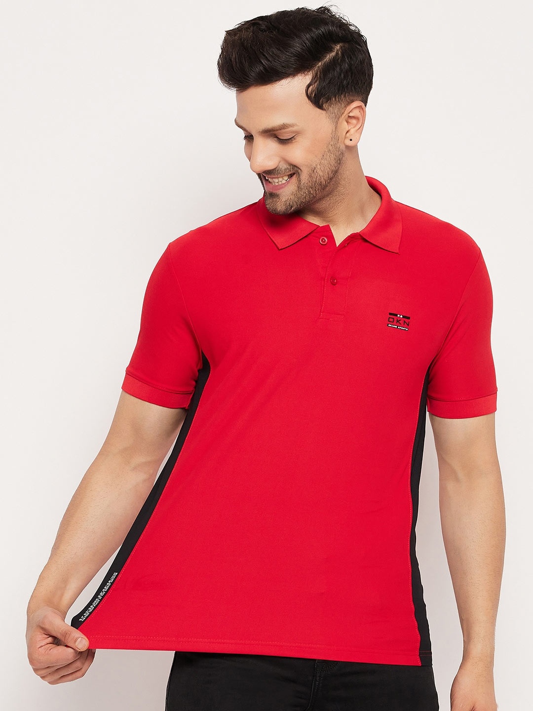 

Okane Polo Collar Casual T-shirt, Red