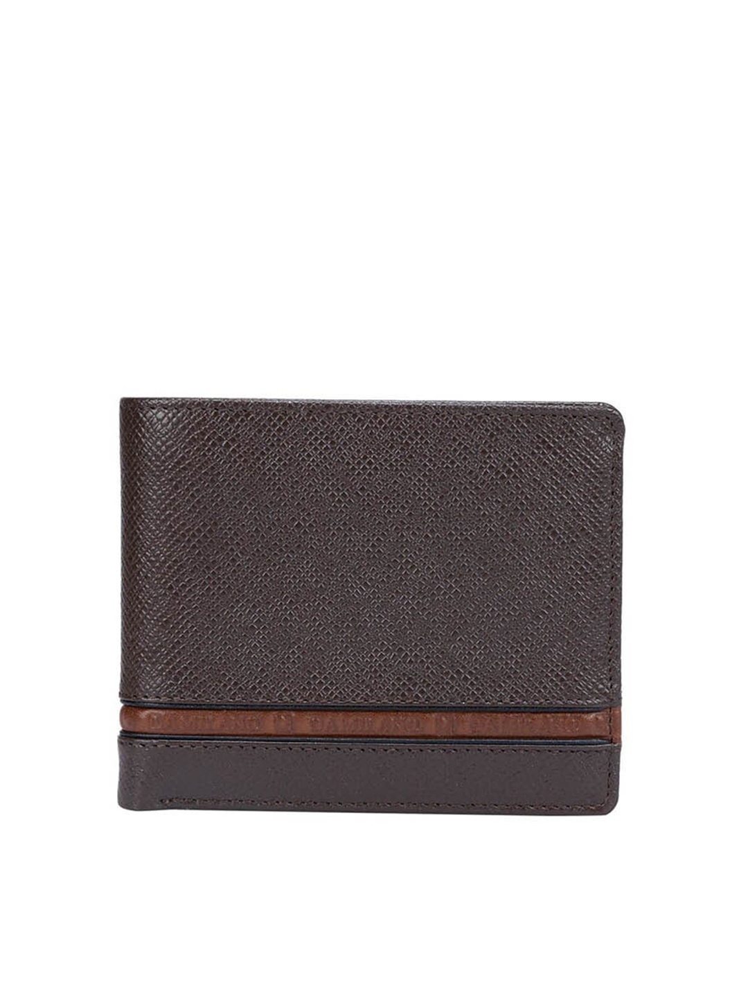 

Da Milano Textured Leather Two Fold Wallet, Brown