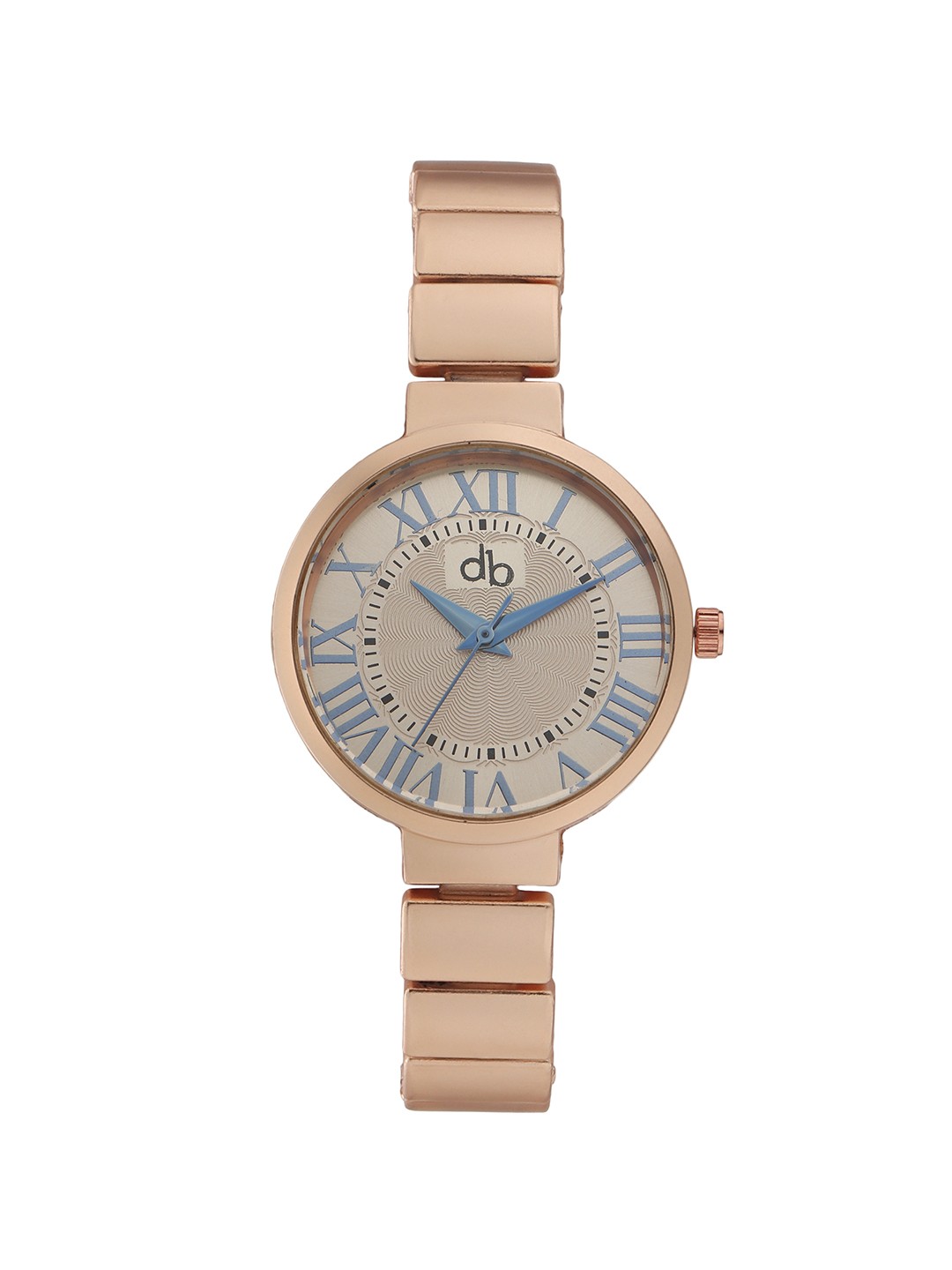 

DressBerry Women White Dial & Rose Gold-Plated Bracelet Style Straps Analogue Watch HOBDB-107-RG-YL