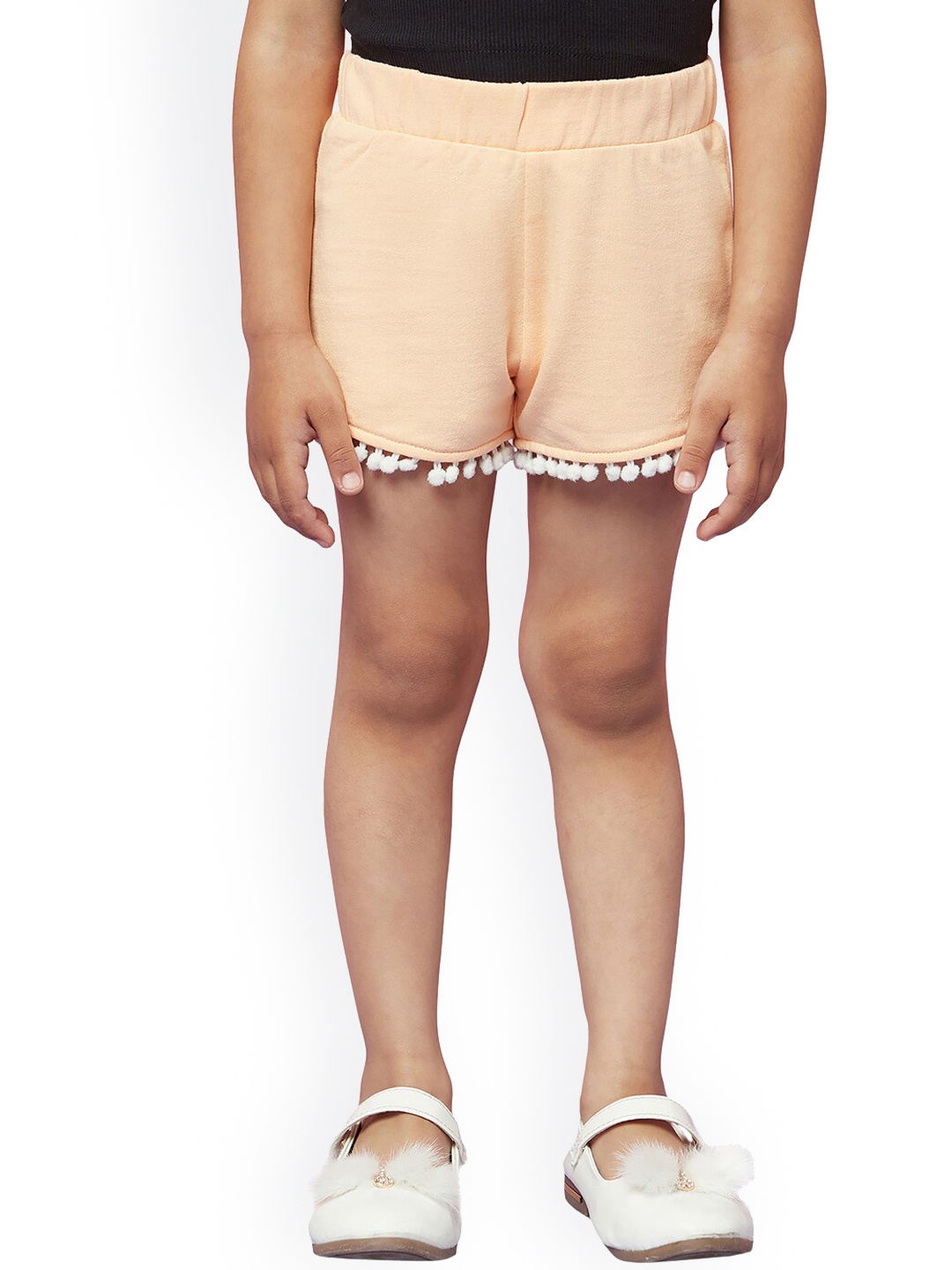 

SPUNKIES Girls Mid-Rise Rapid-Dry Cotton Shorts, Peach