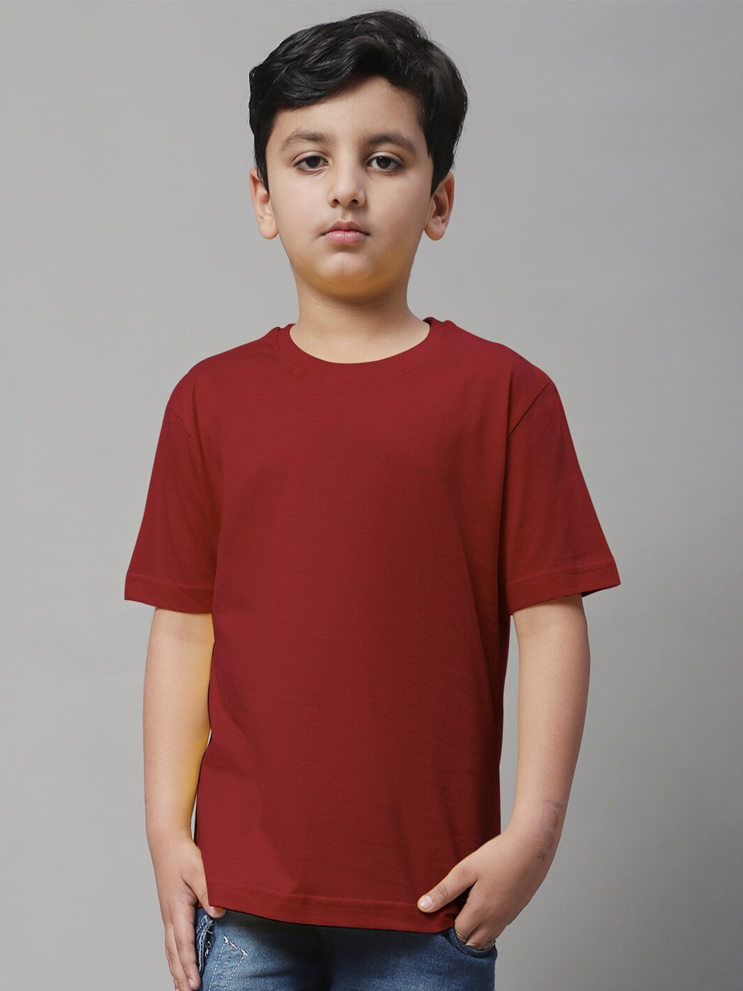 

Friskers Boys Pure Cotton Slim Fit T-shirt, Maroon