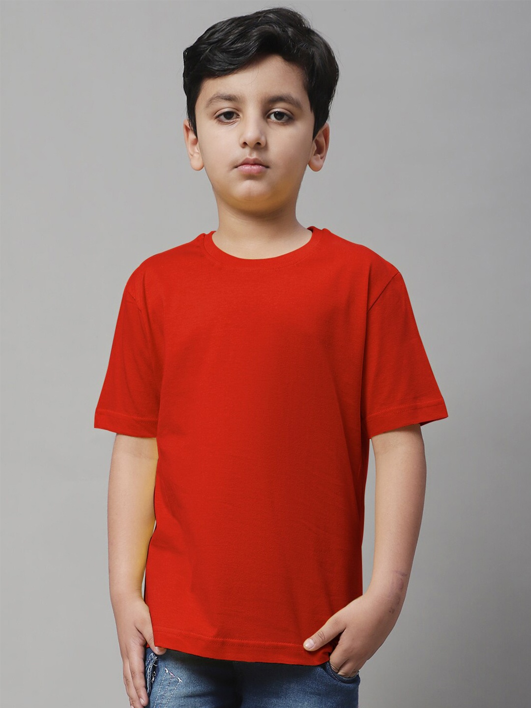 

Friskers Boys Pure Cotton Slim Fit T-shirt, Red