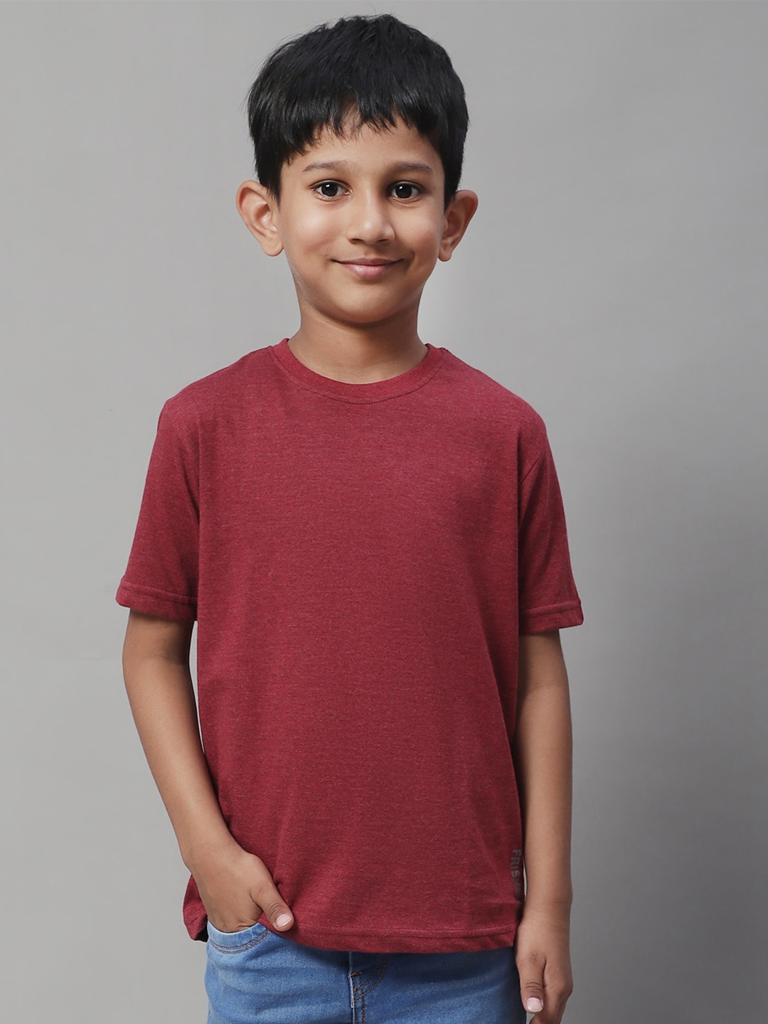 

Friskers Boys Slim Fit Cotton T-Shirt, Maroon