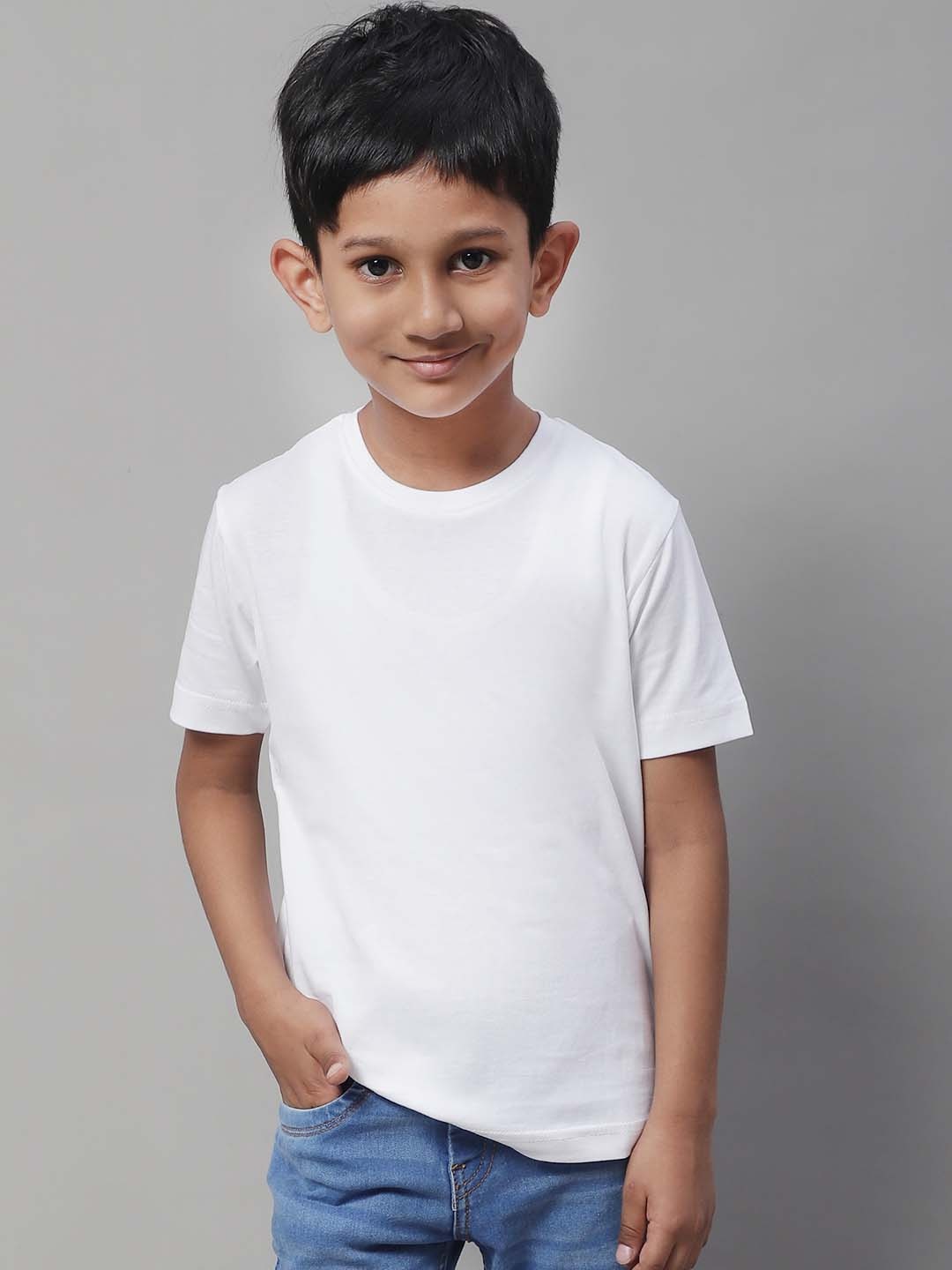 

Friskers Boys Pure Cotton Slim Fit T-shirt, White