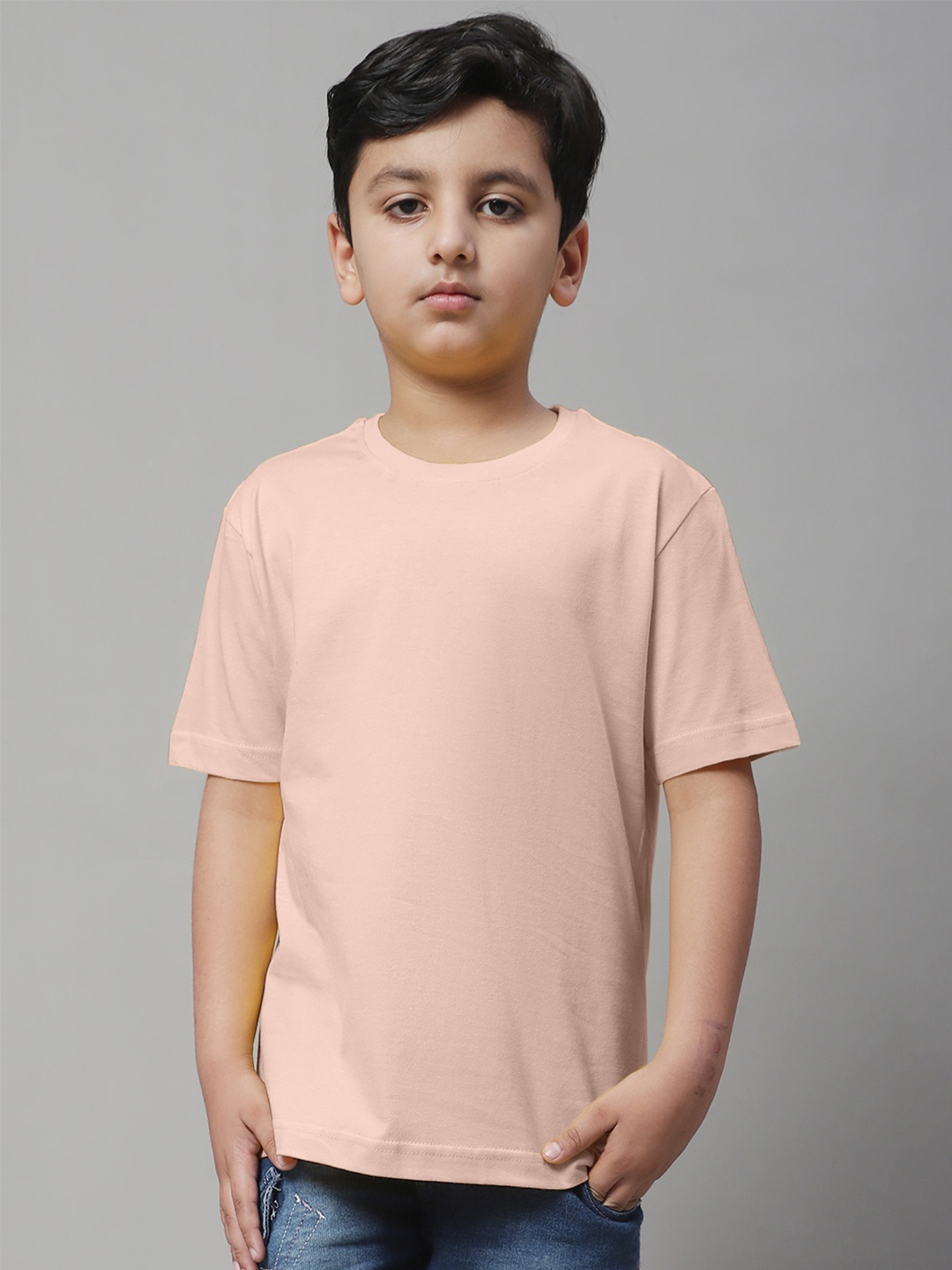 

Friskers Boys Slim Fit Pure Cotton T-Shirt, Pink