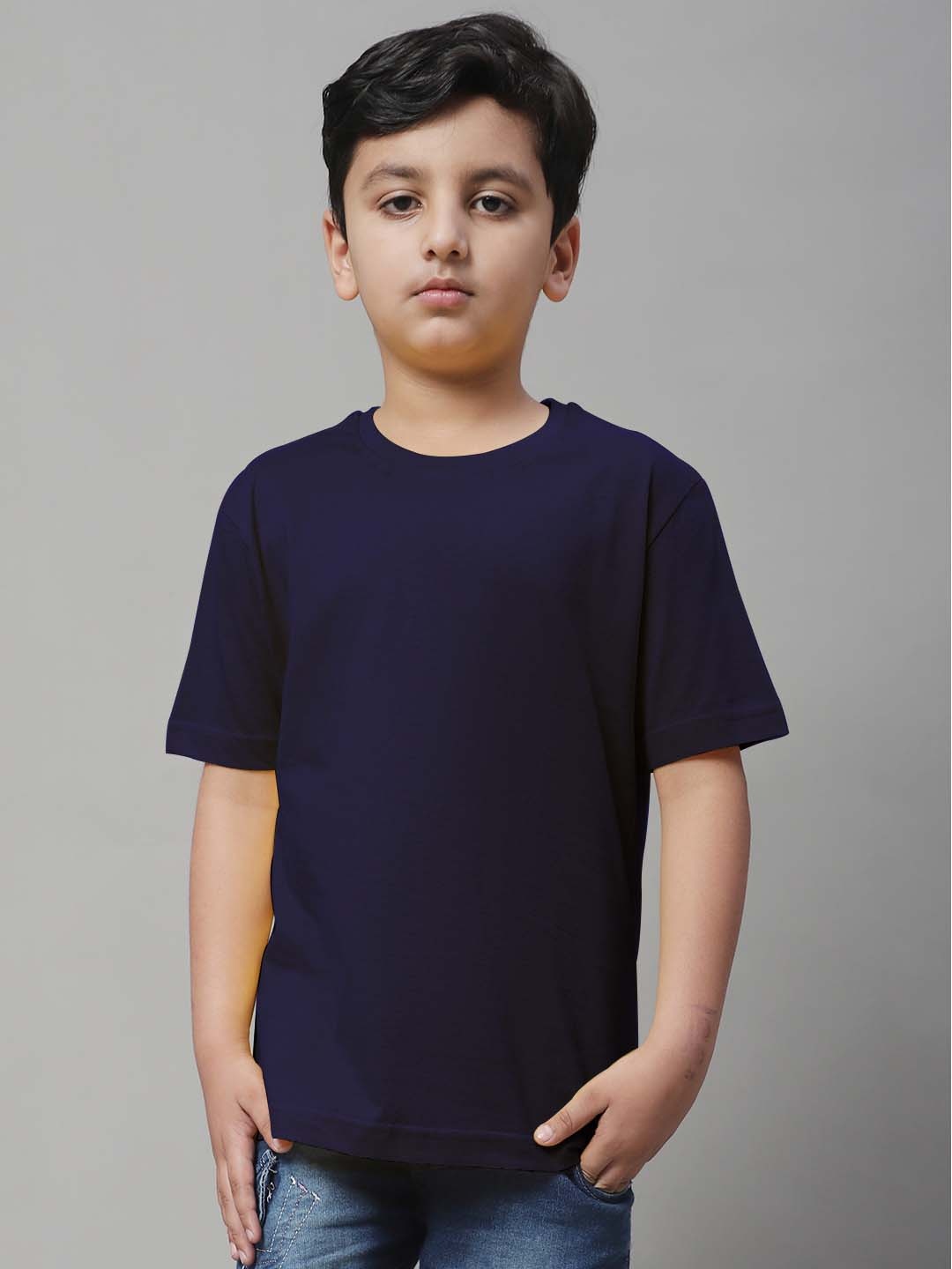 

Friskers Boys Pure Cotton Slim Fit T-shirt, Navy blue